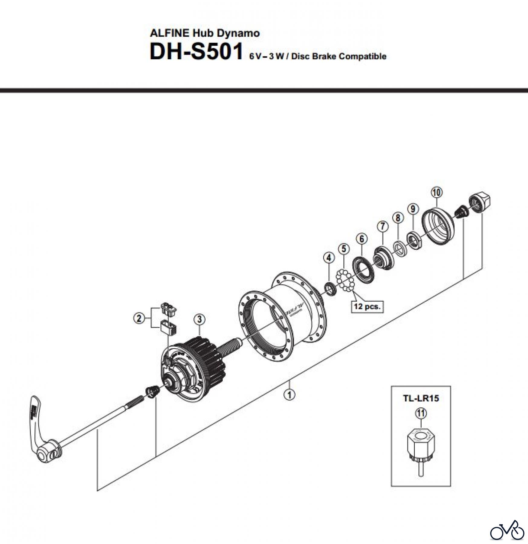 Shimano DH Dynamo Hub - Nabendynamo DH-S501 2857A
