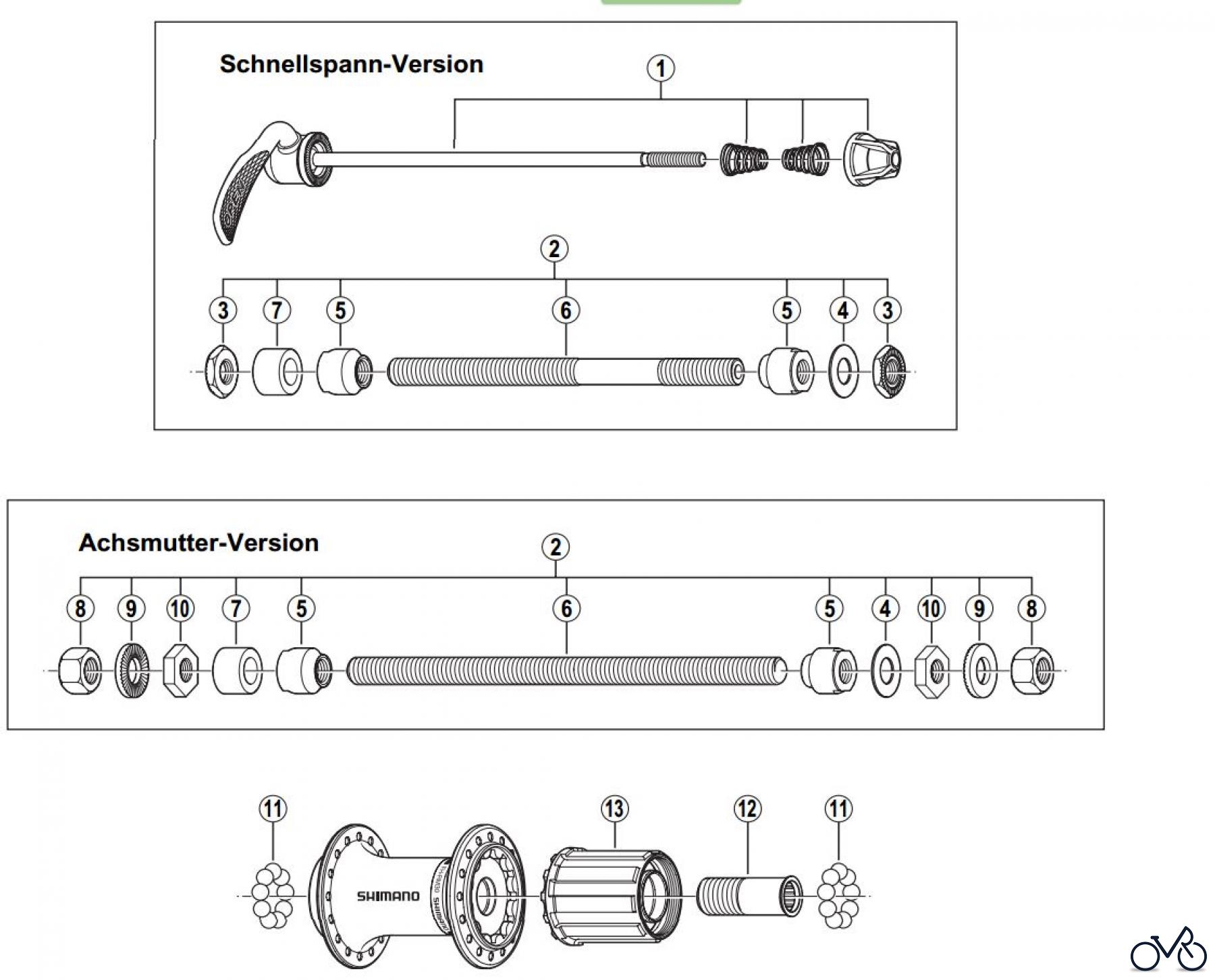 Shimano FH Free Hub - Freilaufnabe FH-RM30 achtfach