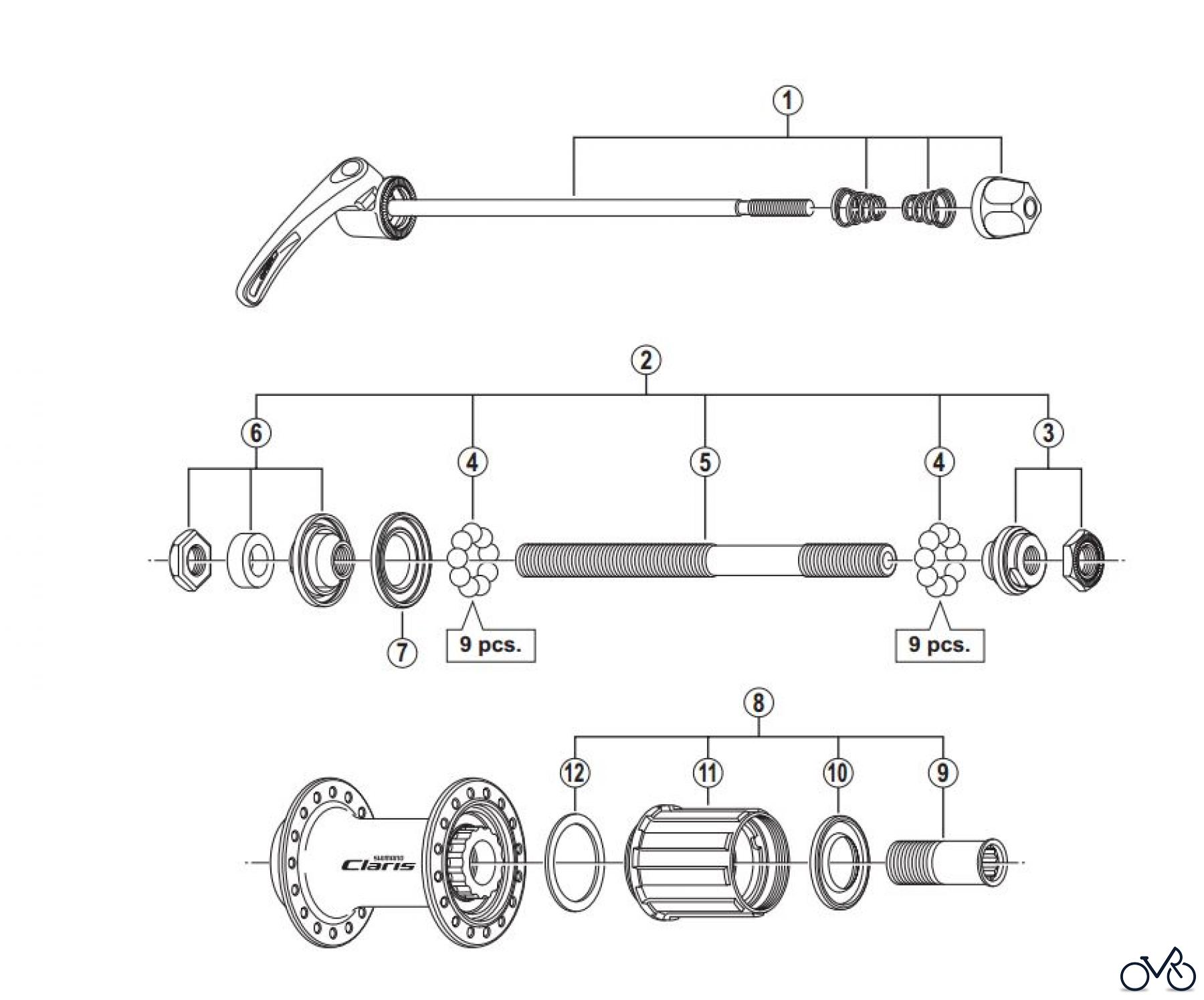 Shimano FH Free Hub - Freilaufnabe FH-2400