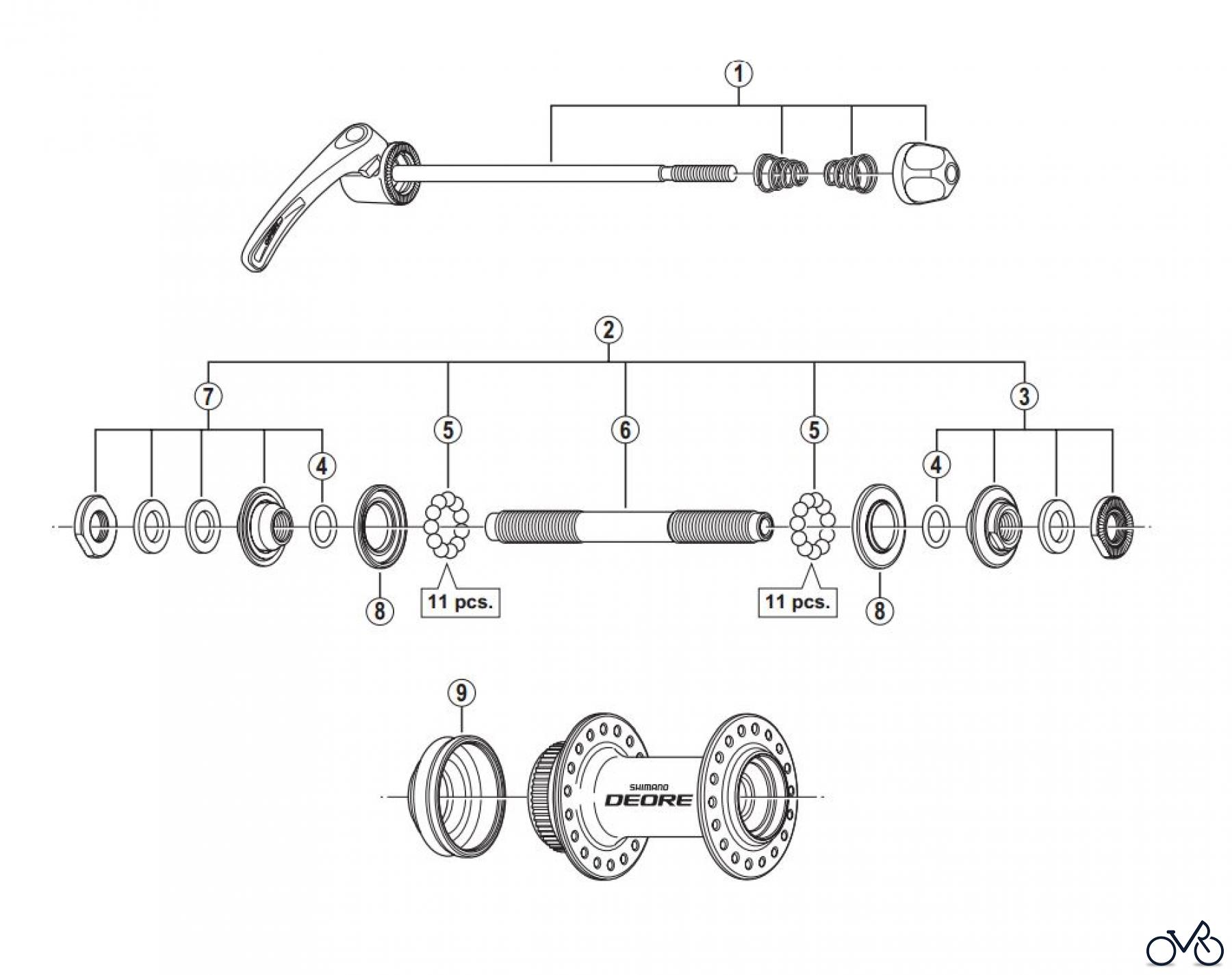 Shimano HB Hub - Vordere Nabe HB-M615