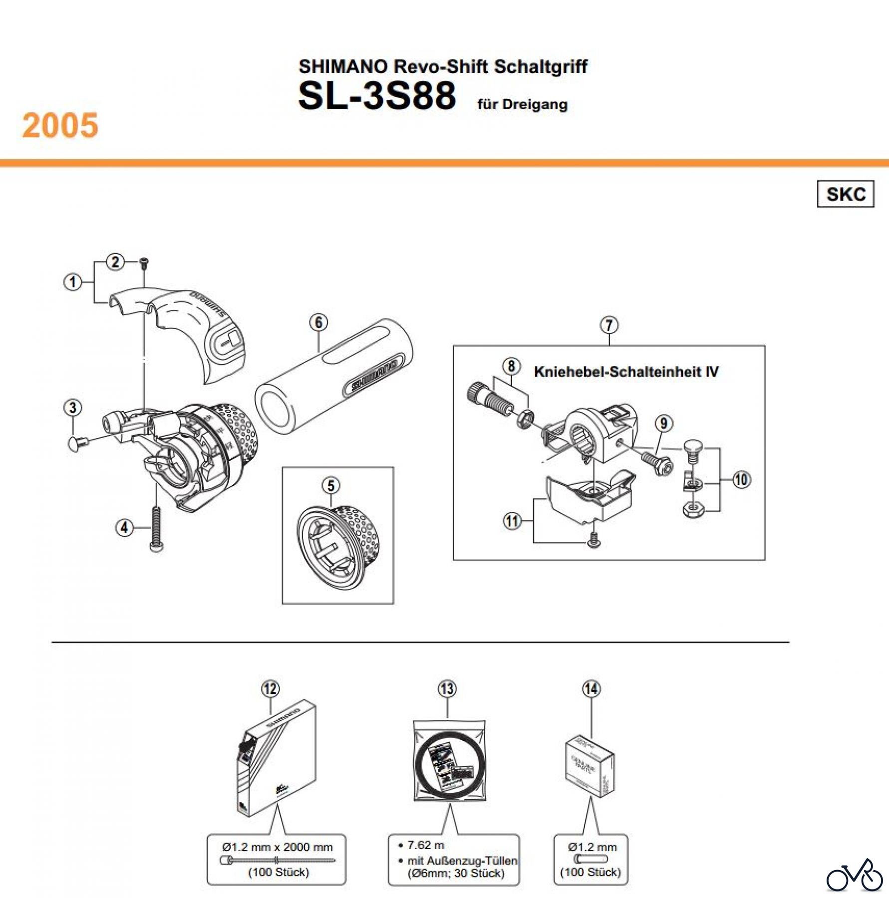 Shimano SL Shift Lever - Schalthebel SL-3S88, 2005 SHIMANO Revo-Shift Schaltgriff