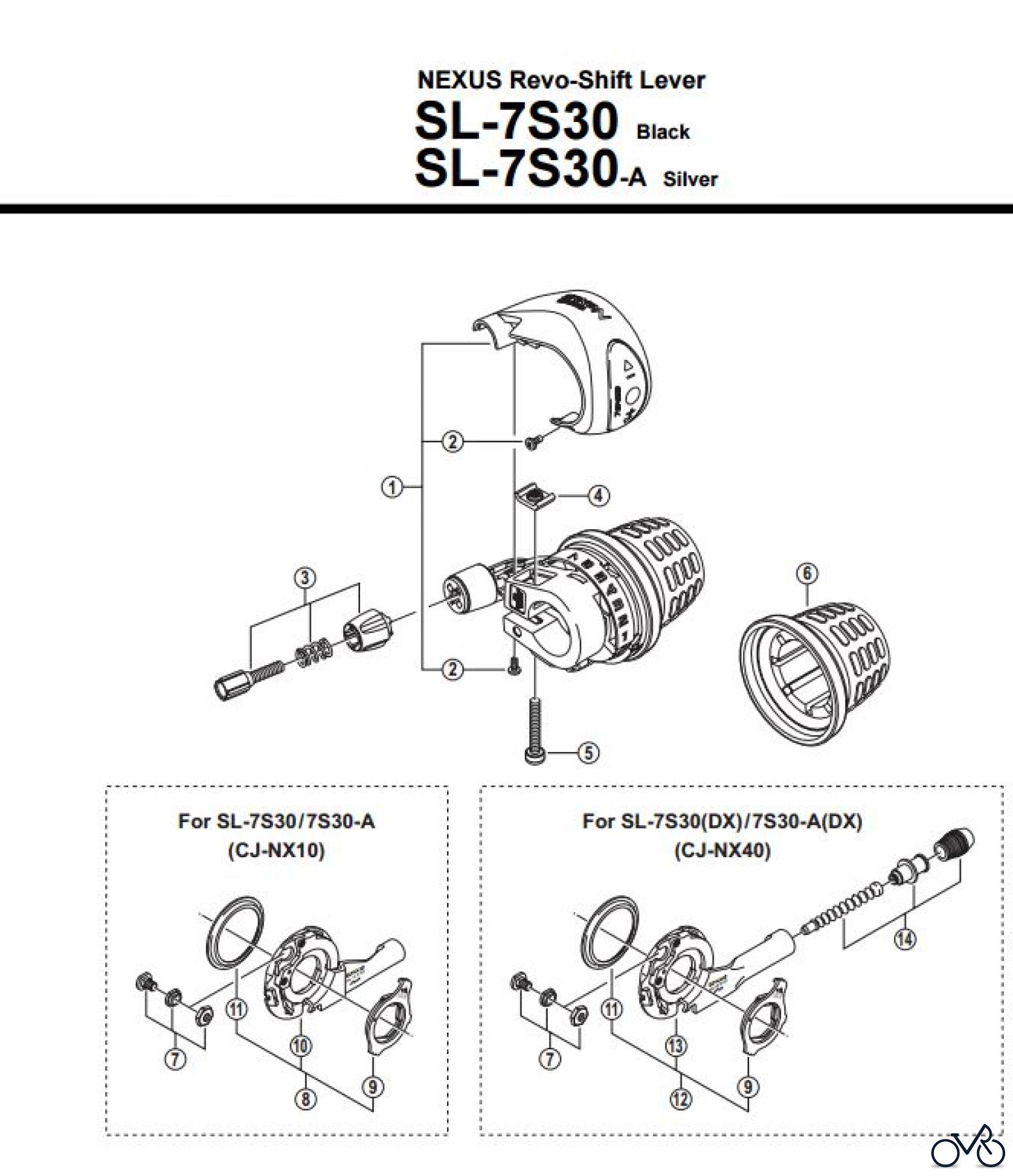 Shimano SL Shift Lever - Schalthebel SL-7S30, SL-7S30-A