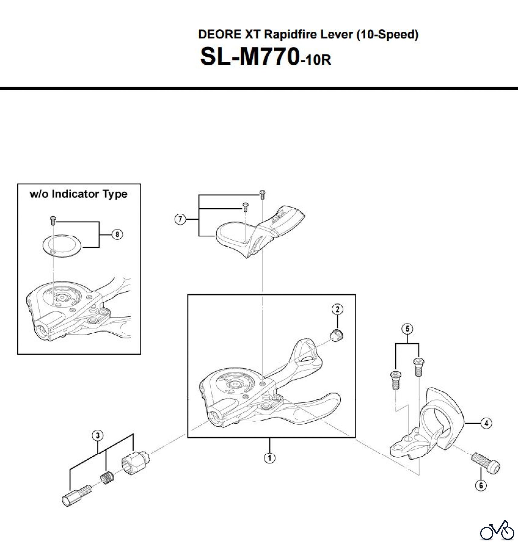 Shimano SL Shift Lever - Schalthebel SL-M770-10R DEORE XT Rapidfire Lever (10-Speed)
