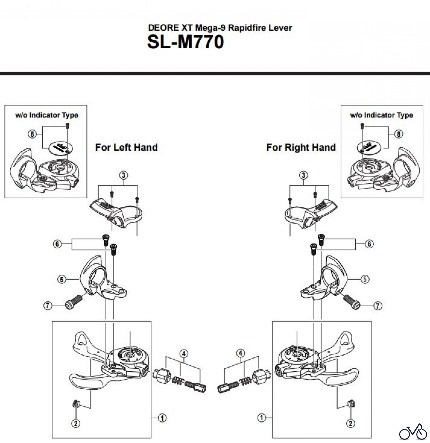 Shimano SL Shift Lever - Schalthebel SL-M770-2708A DEORE XT Mega-9 Rapidfire Lever