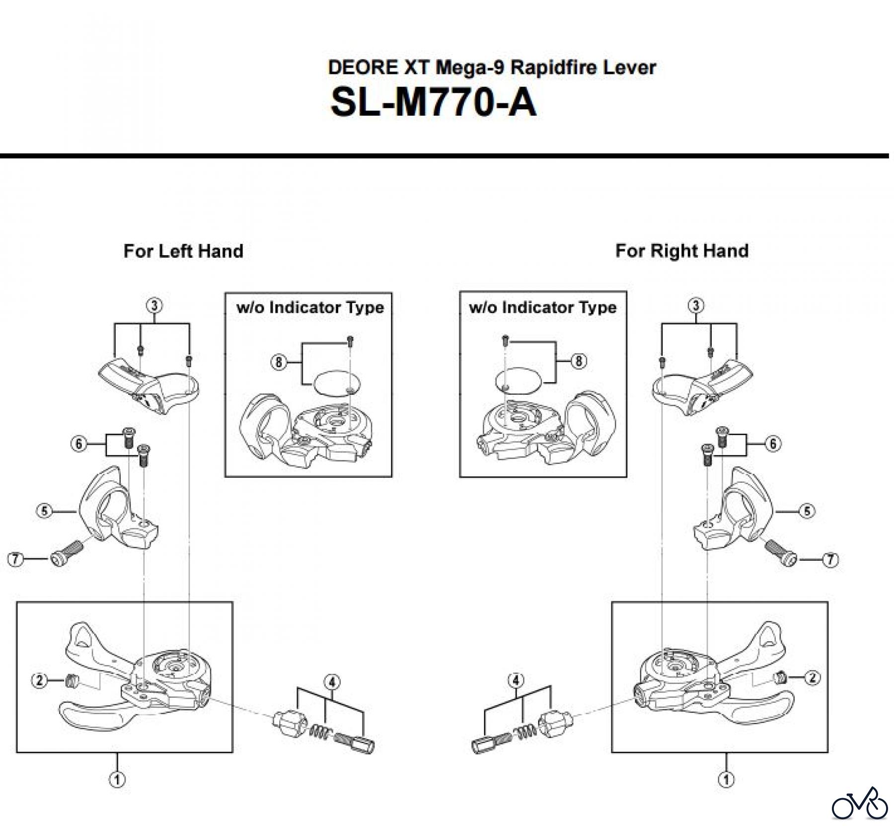 Shimano SL Shift Lever - Schalthebel SL-M770-A-3182 DEORE XT Mega-9 Rapidfire Lever