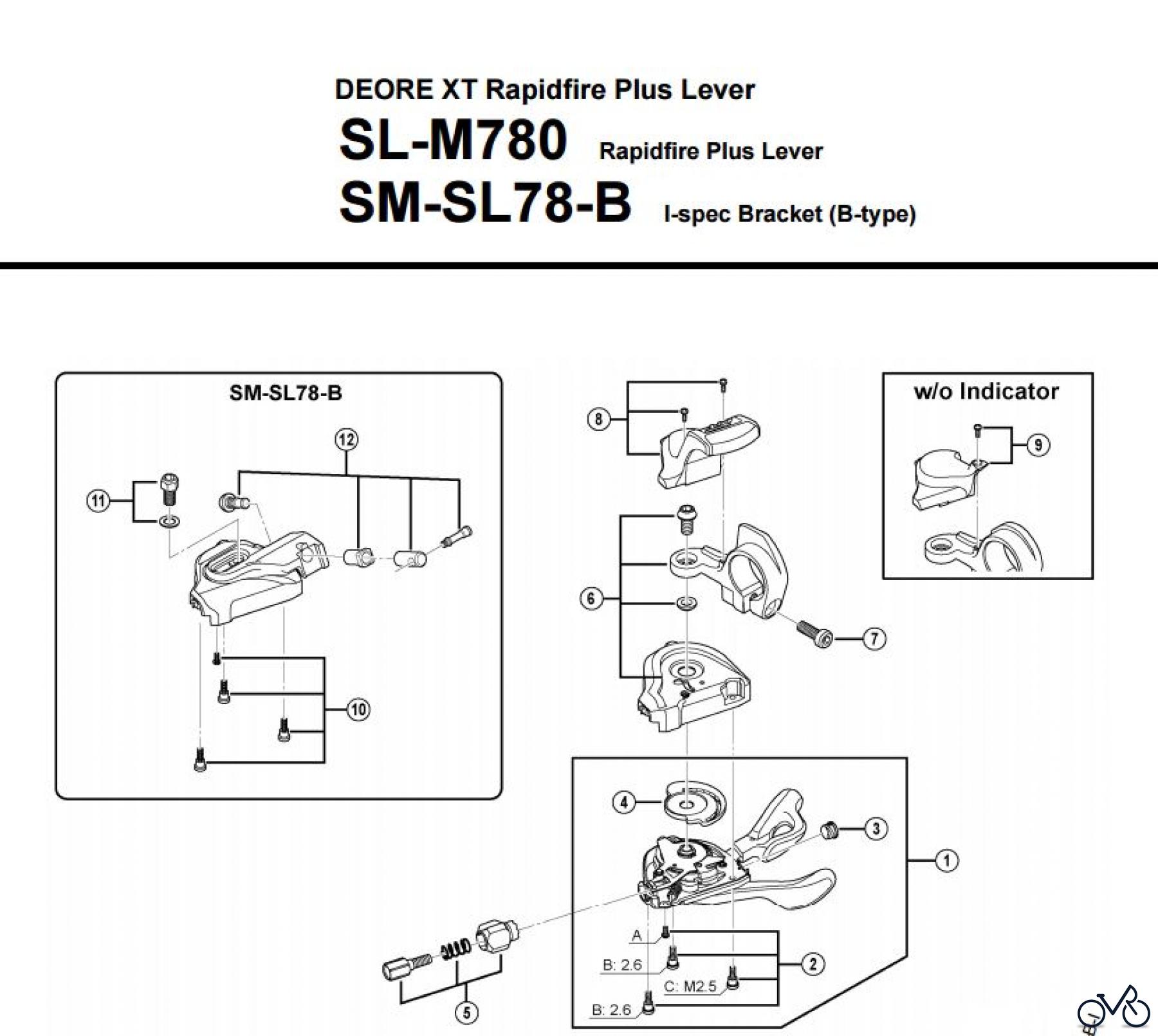 Shimano SL Shift Lever - Schalthebel SL-M780-3183A DEORE XT Rapidfire Plus Lever