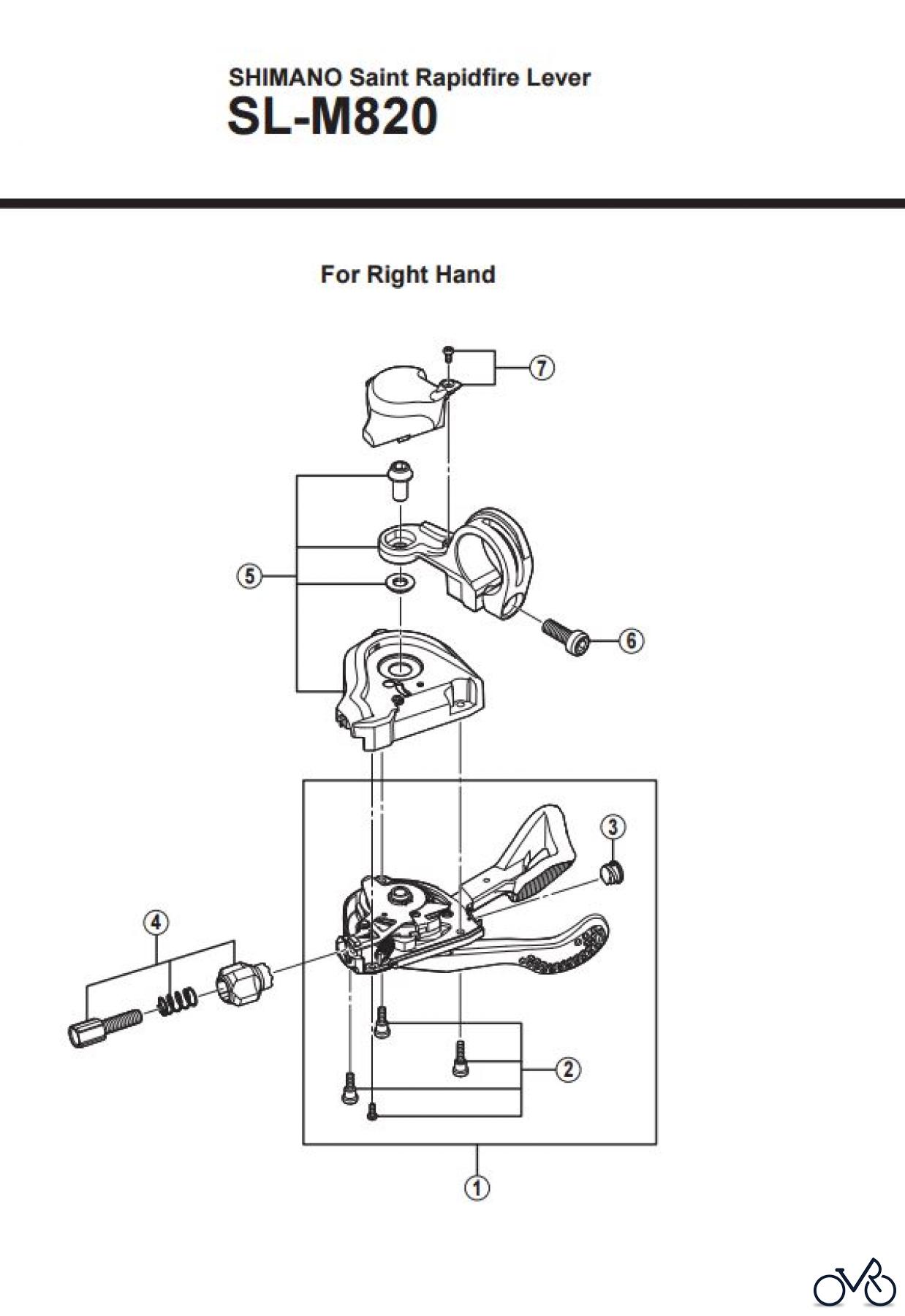 Shimano SL Shift Lever - Schalthebel SL-M820 -3393 SHIMANO Saint Rapidfire Lever