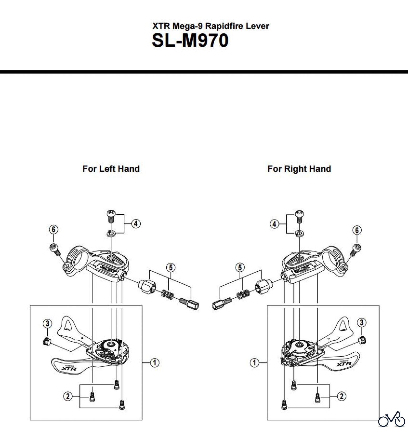 Shimano SL Shift Lever - Schalthebel SL-M970 -2610 XTR Mega-9 Rapidfire Lever