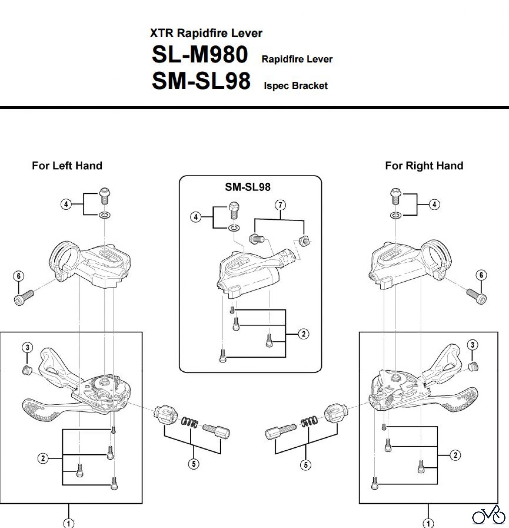 Shimano SL Shift Lever - Schalthebel SL-M980 -3083 XTR Rapidfire Lever