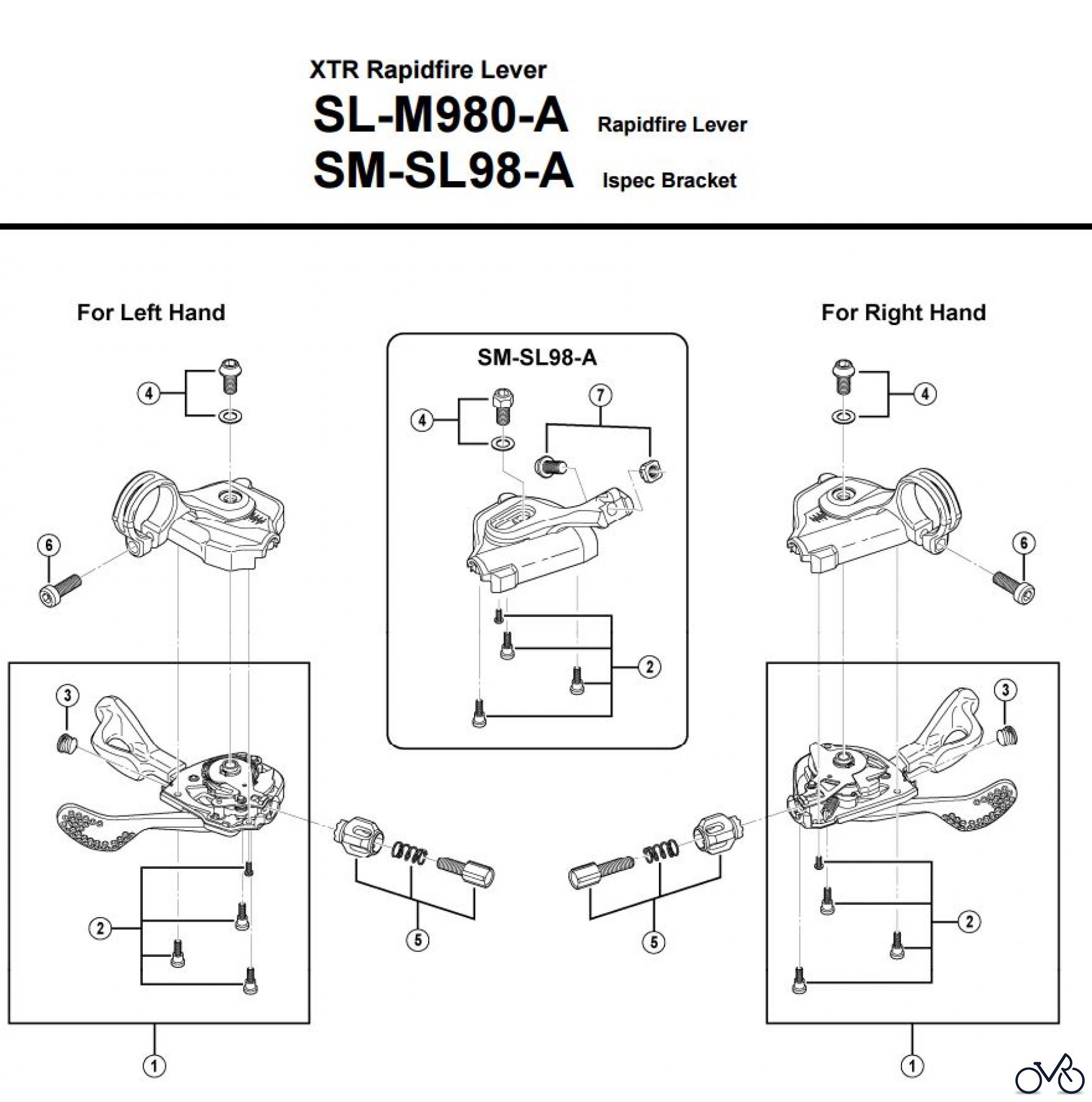 Shimano SL Shift Lever - Schalthebel SL-M980-A -3310 XTR Rapidfire Lever