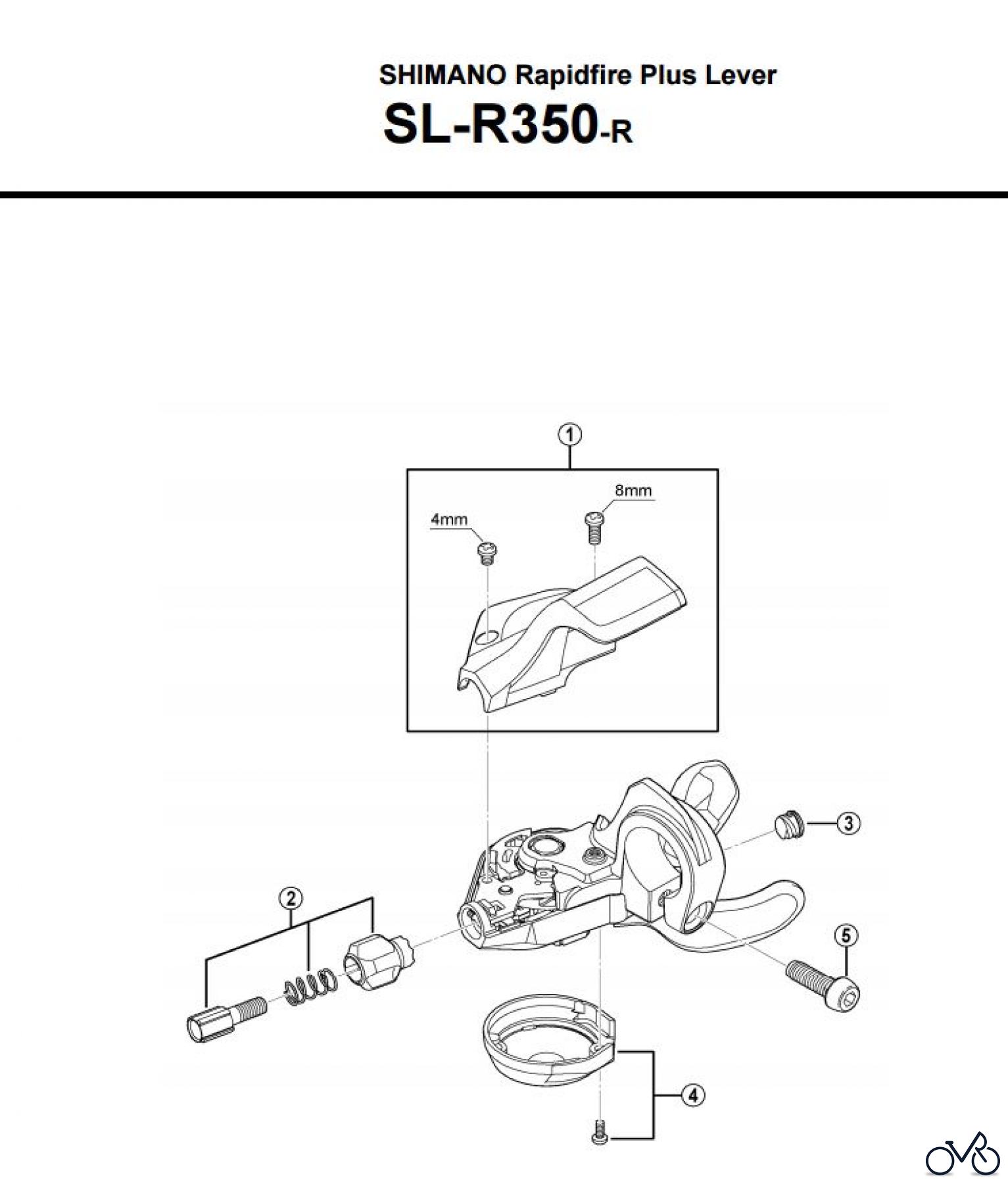 Shimano SL Shift Lever - Schalthebel SL-R350 -3625 SHIMANO Rapidfire Plus Lever