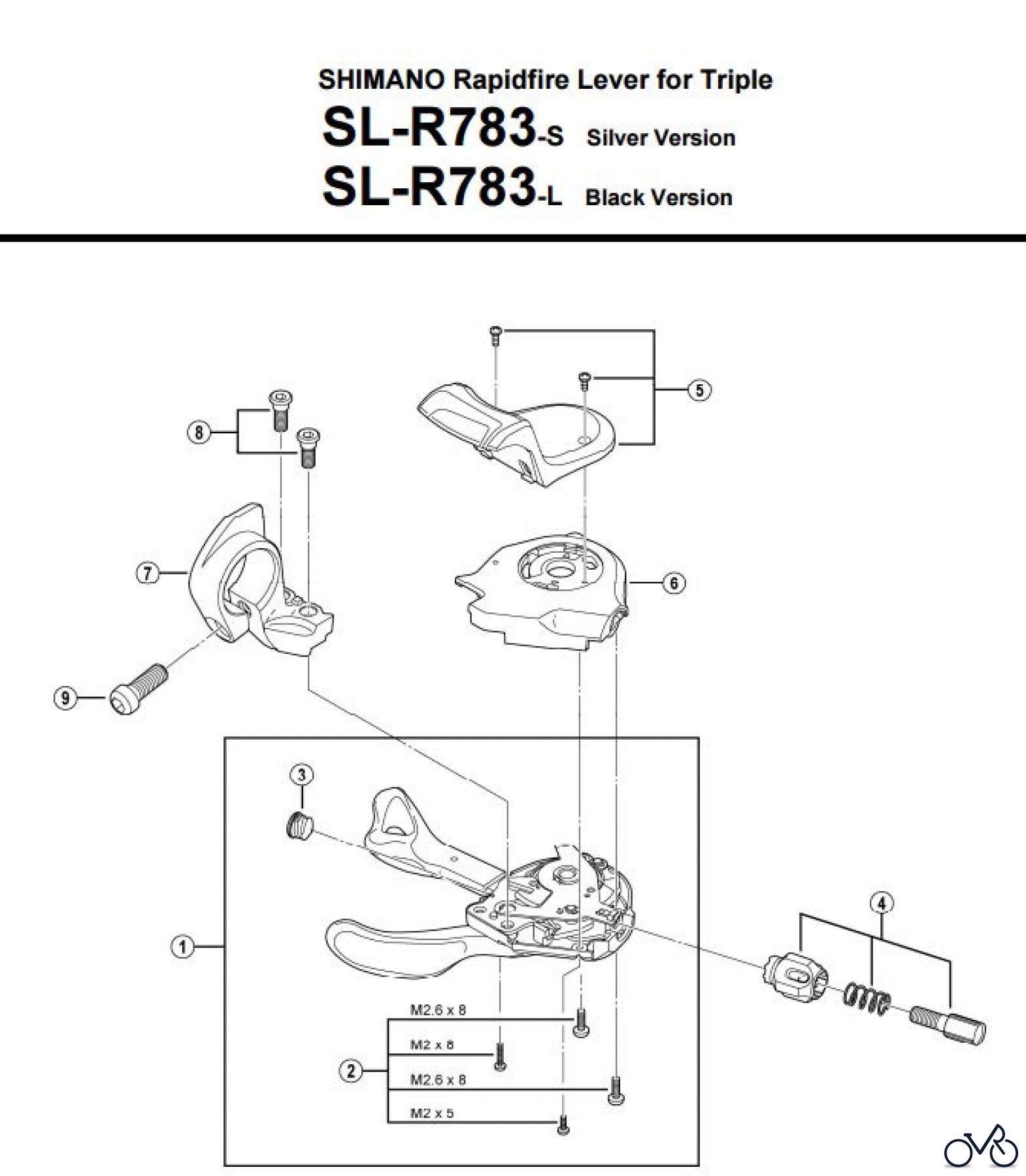 Shimano SL Shift Lever - Schalthebel SL-R783 _3221 SHIMANO Rapidfire Lever for Triple