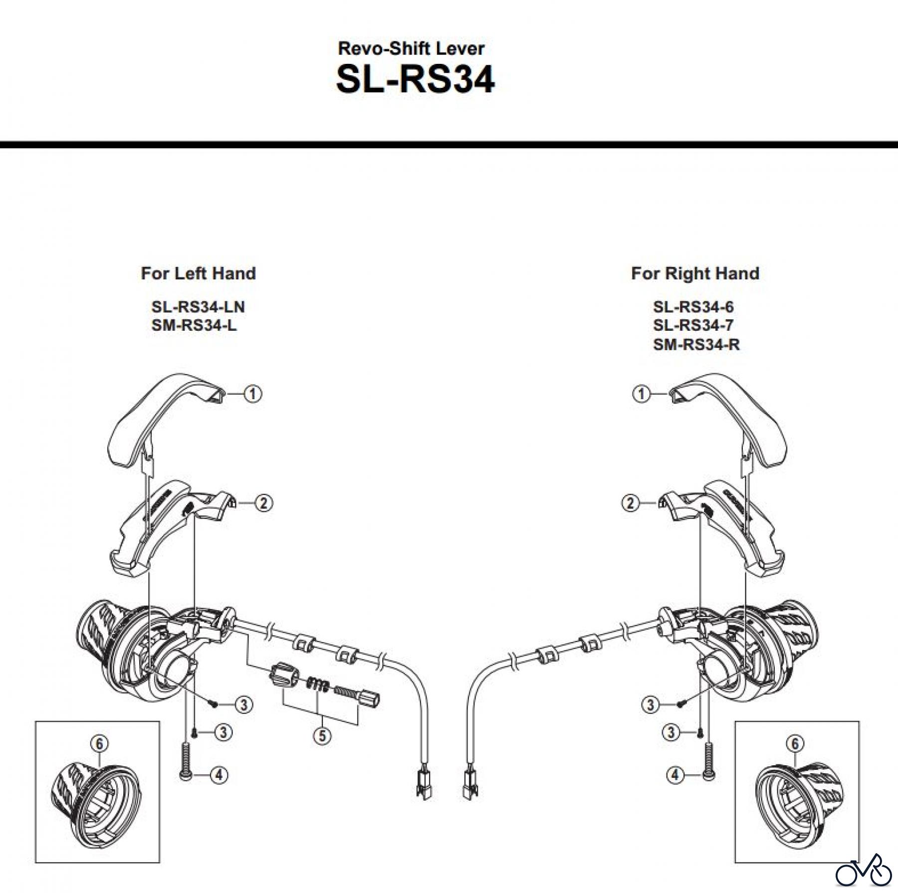 Shimano SL Shift Lever - Schalthebel SL-RS34 -3468 Revo-Shift Lever