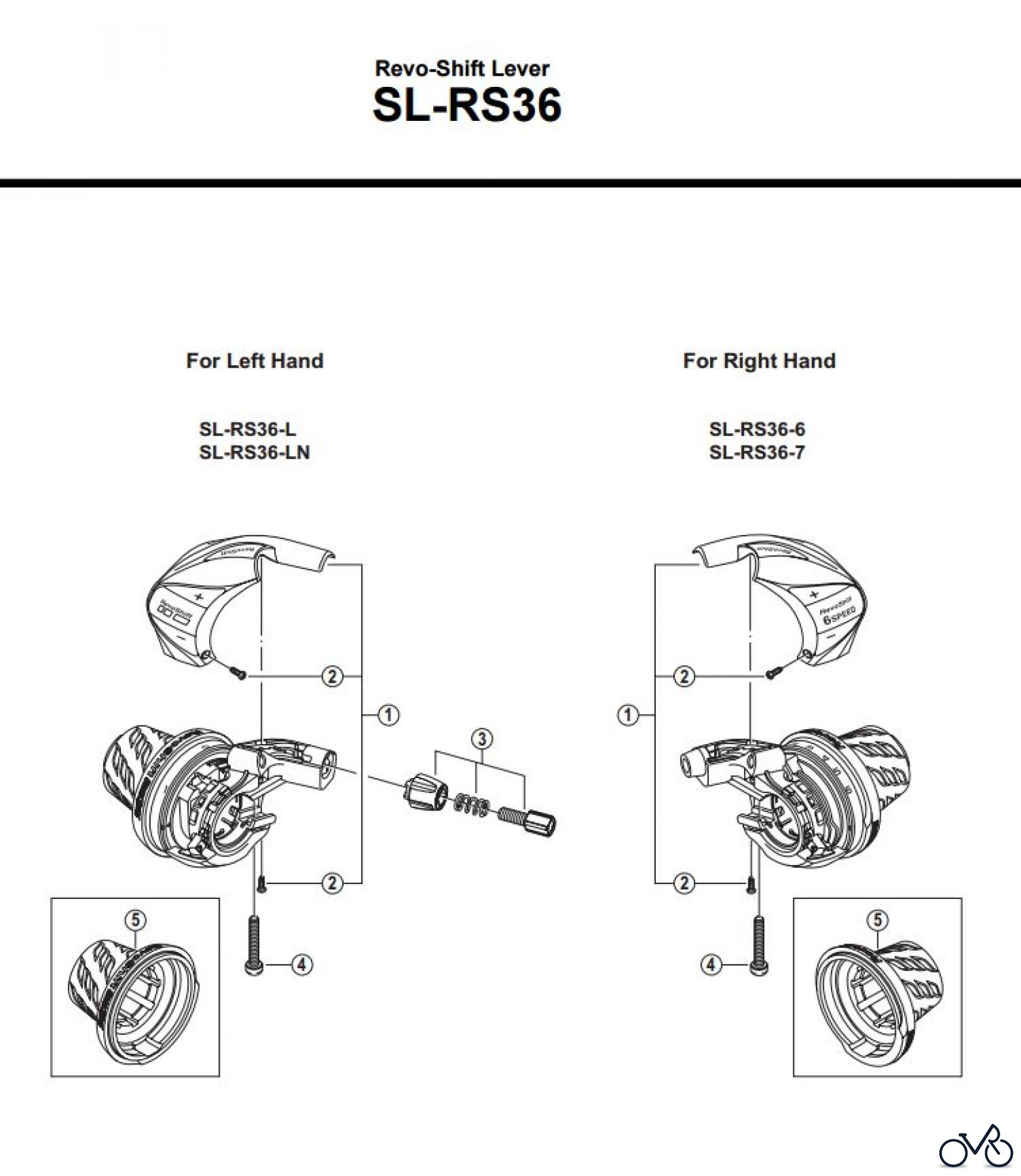Shimano SL Shift Lever - Schalthebel SL-RS36 -3294A Revo-Shift Lever