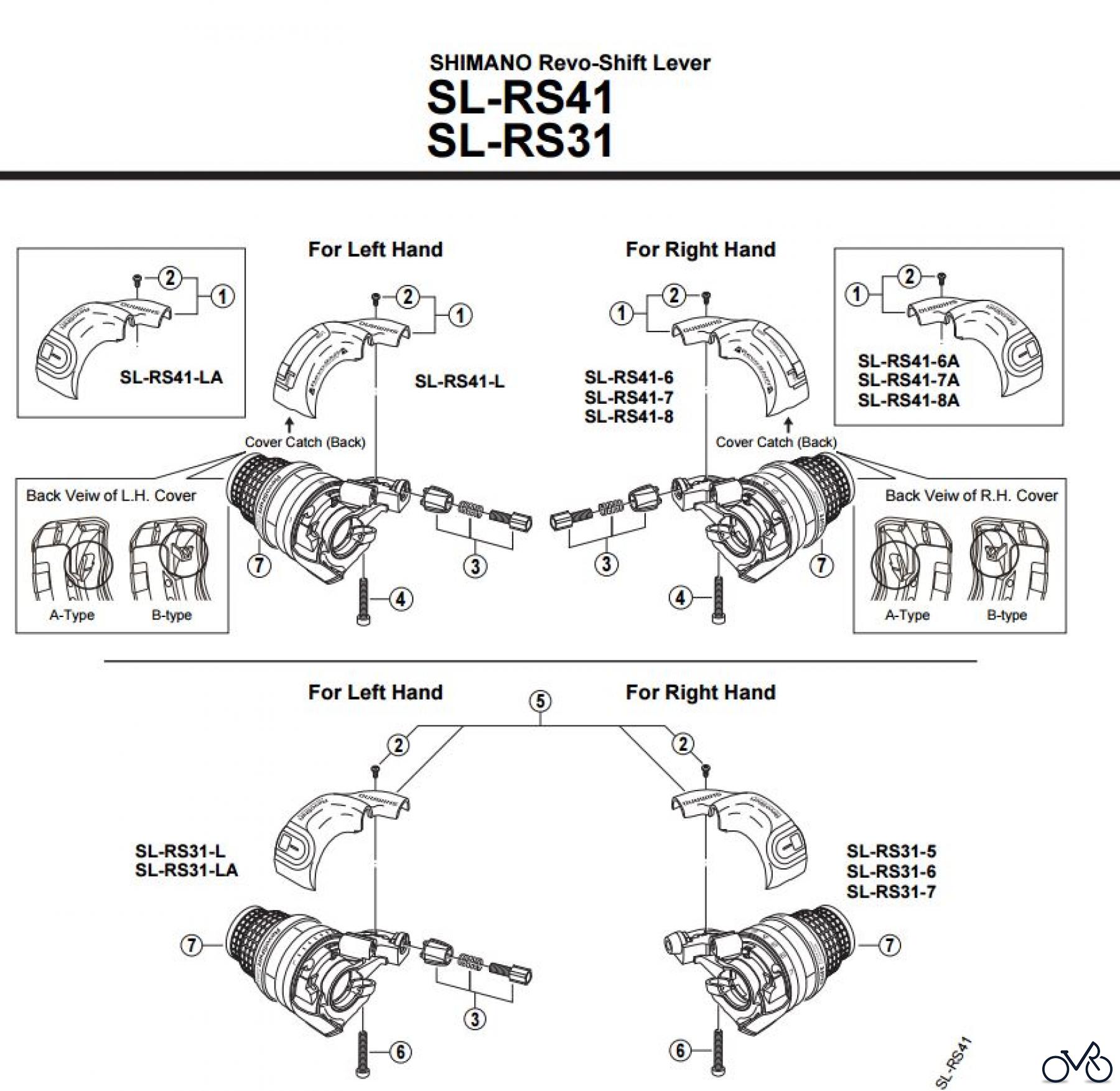 Shimano SL Shift Lever - Schalthebel SL-RS41-2104E SHIMANO Revo-Shift Lever