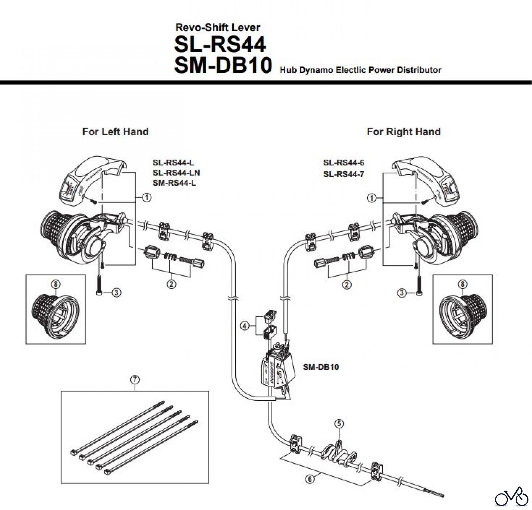 Shimano SL Shift Lever - Schalthebel SL-RS44, SM-DB10 -2779A Revo-Shift Lever Hub Dynamo Electlic Power Distributor