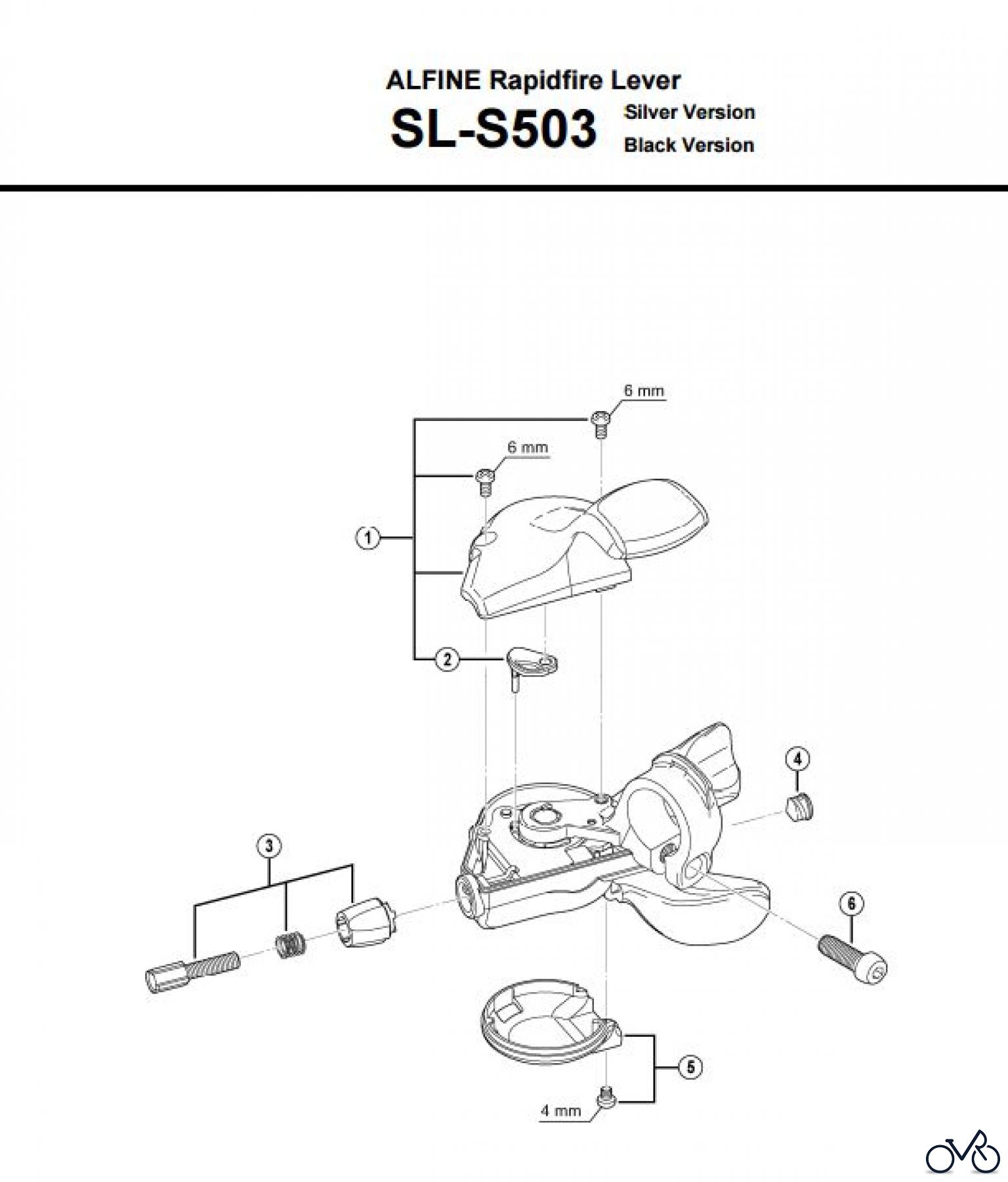Shimano SL Shift Lever - Schalthebel SL-S503 -3303 ALFINE Rapidfire Lever