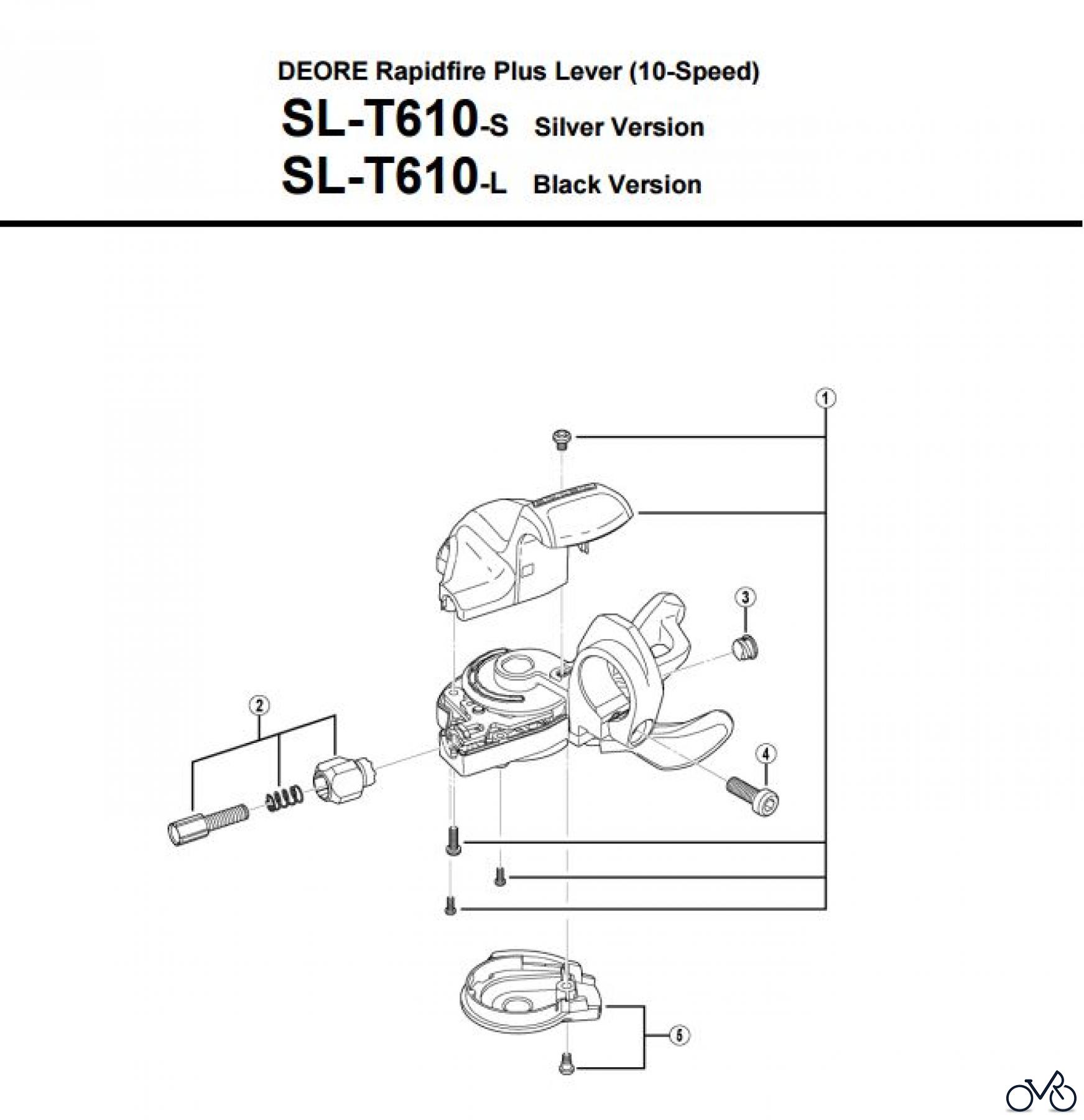 Shimano SL Shift Lever - Schalthebel SL-T610 -3524 DEORE Rapidfire Plus Lever (10-Speed)