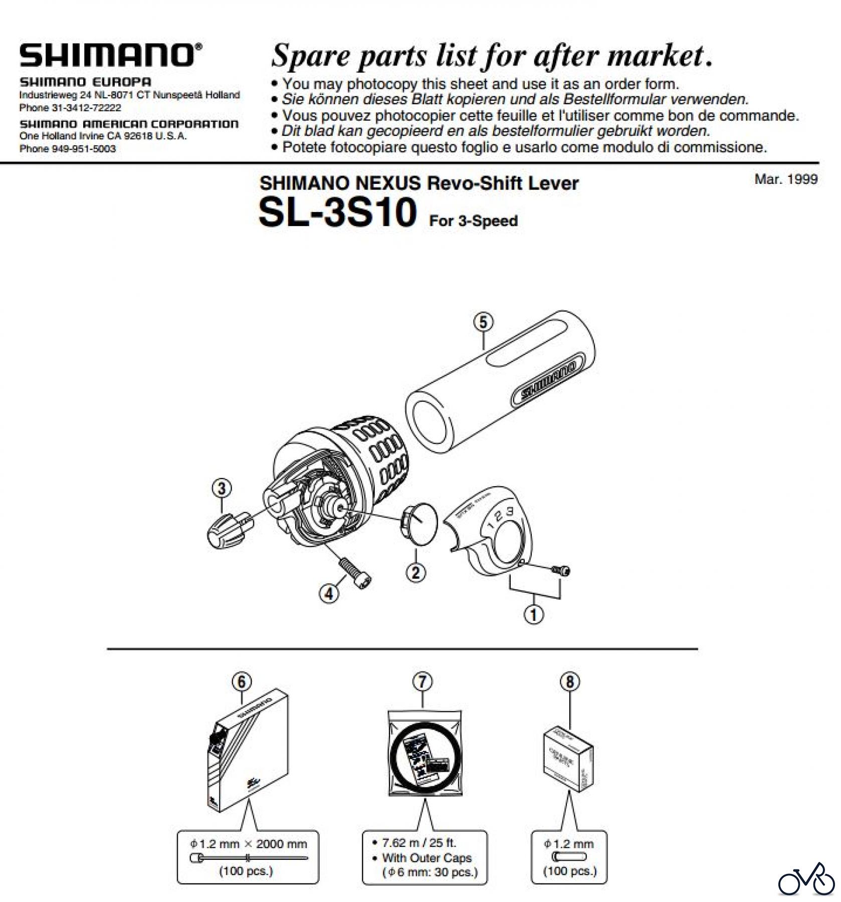 Shimano SL Shift Lever - Schalthebel SL_3S10 SHIMANO NEXUS Revo-Shift Lever
