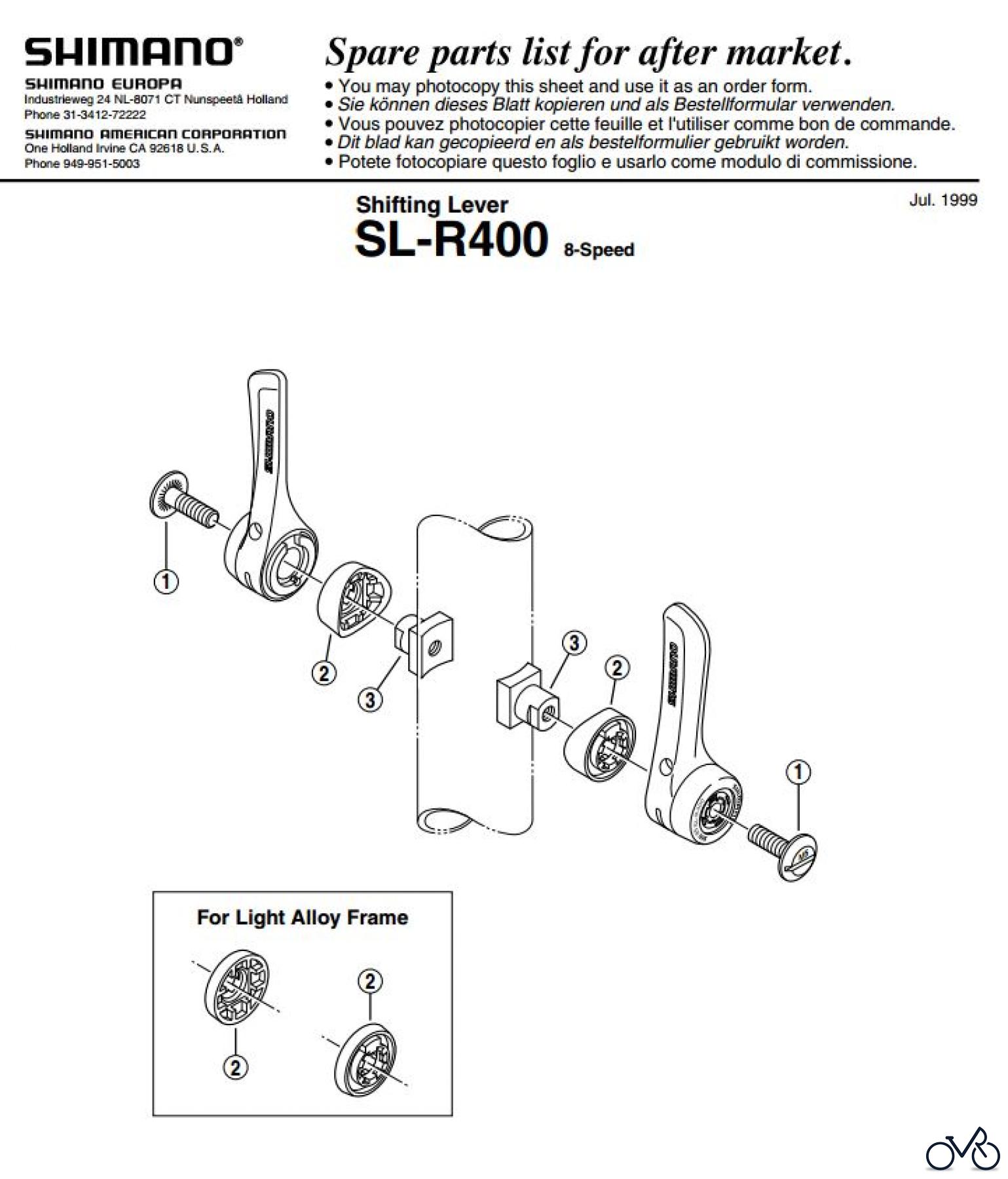 Shimano SL Shift Lever - Schalthebel SL-R400 Shifting Lever