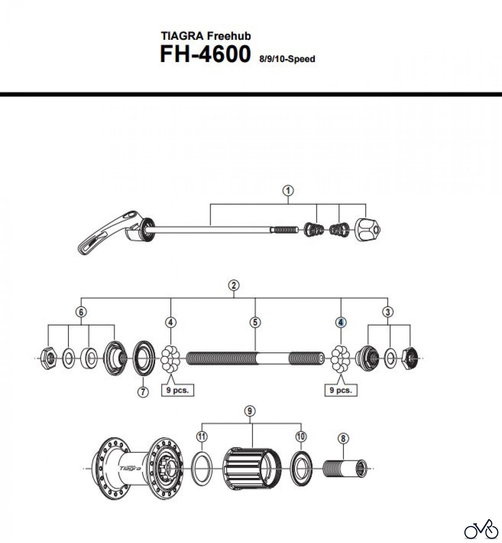 Shimano FH Free Hub - Freilaufnabe FH-4600 TIAGRA Freehub 8/9/10-fach