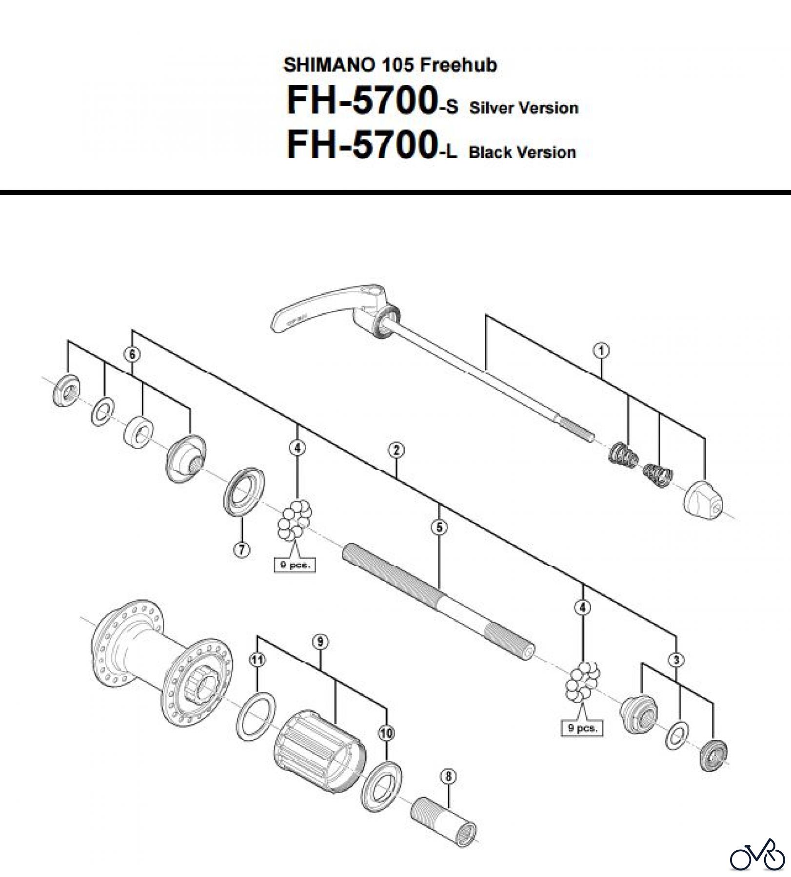 Shimano FH Free Hub - Freilaufnabe FH-5700 SHIMANO 105 Kassettennabe