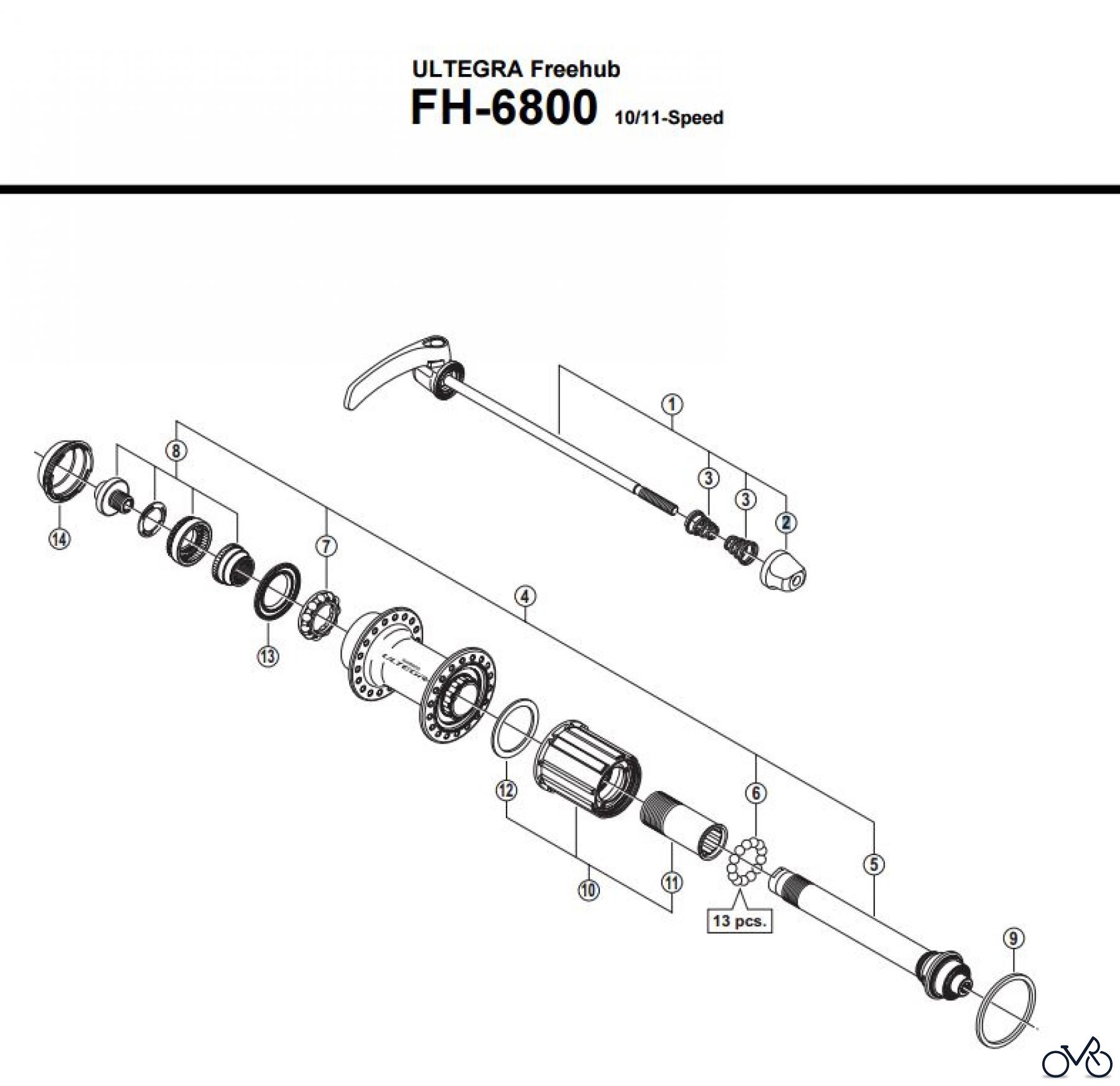 Shimano FH Free Hub - Freilaufnabe FH-6800 ULTEGRA Kassettennabe 10/11-fach