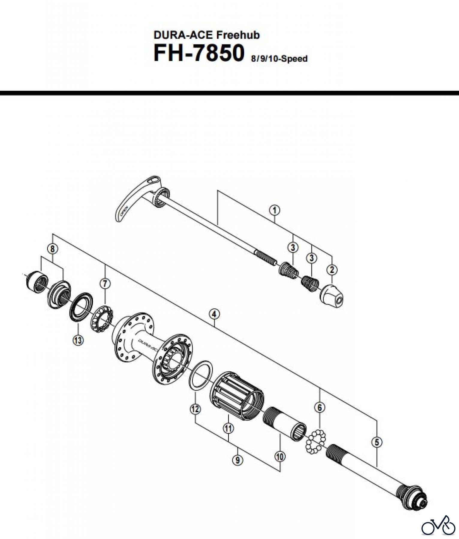 Shimano FH Free Hub - Freilaufnabe FH-7850 DURA-ACE Kassettennabe 8/9/10-fach