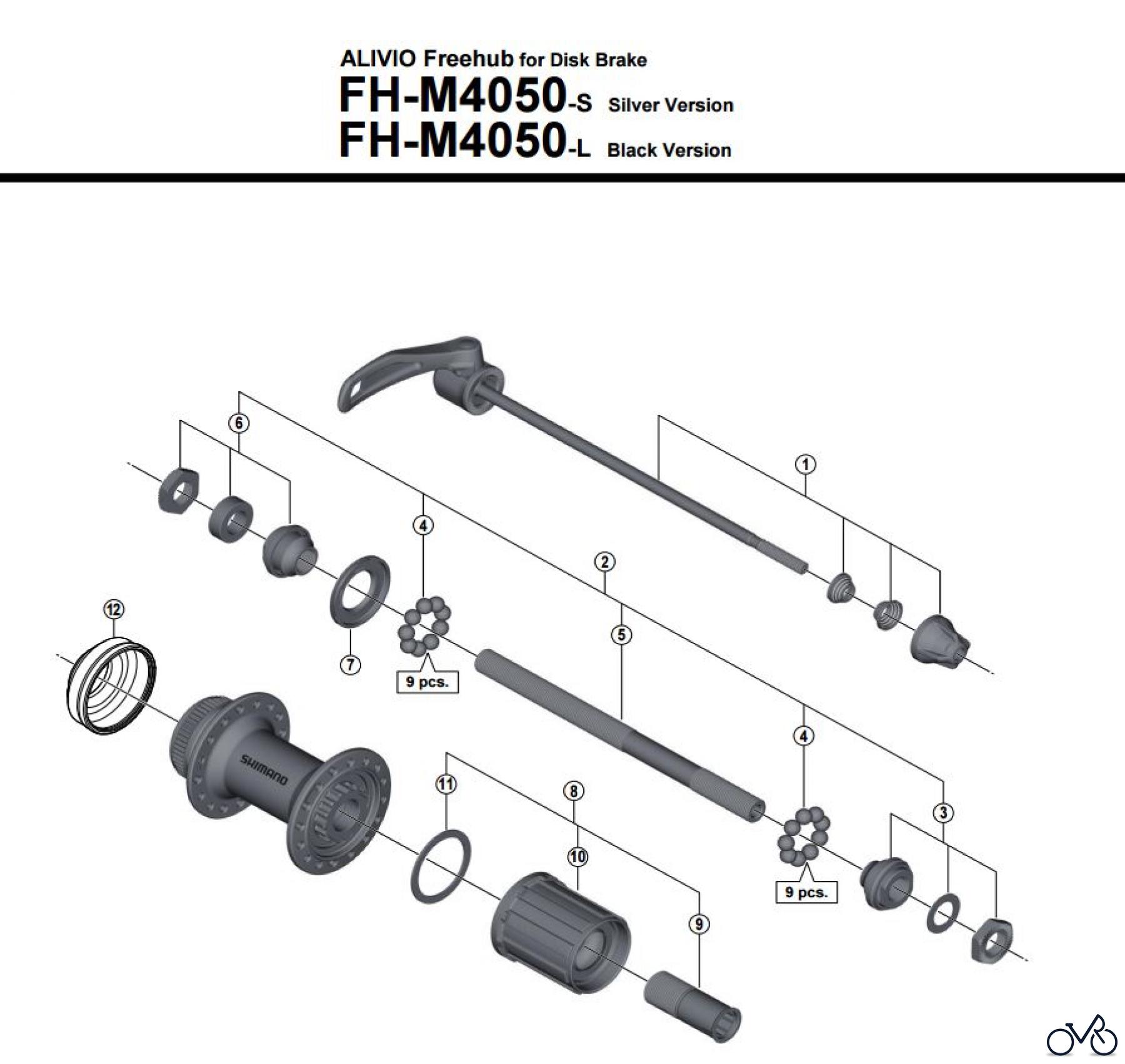 Shimano FH Free Hub - Freilaufnabe FH-M4050 -3684 ALIVIO Kassettennabe