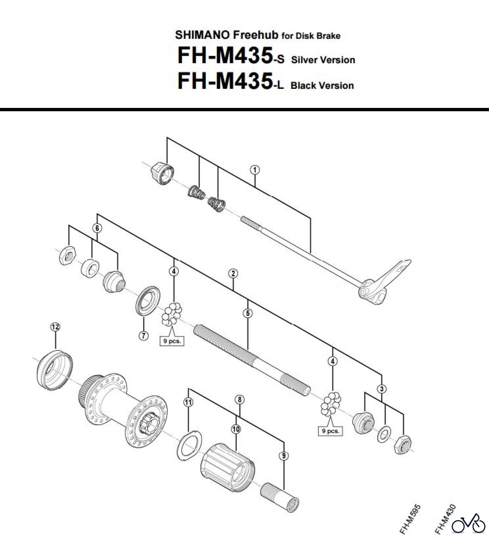 Shimano FH Free Hub - Freilaufnabe FH-M435 -2996A Kassettennabe