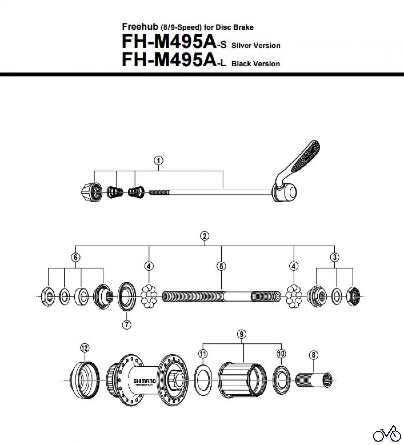 Shimano FH Free Hub - Freilaufnabe FH-M495A -2557A Kassettennabe 8-/9-fach