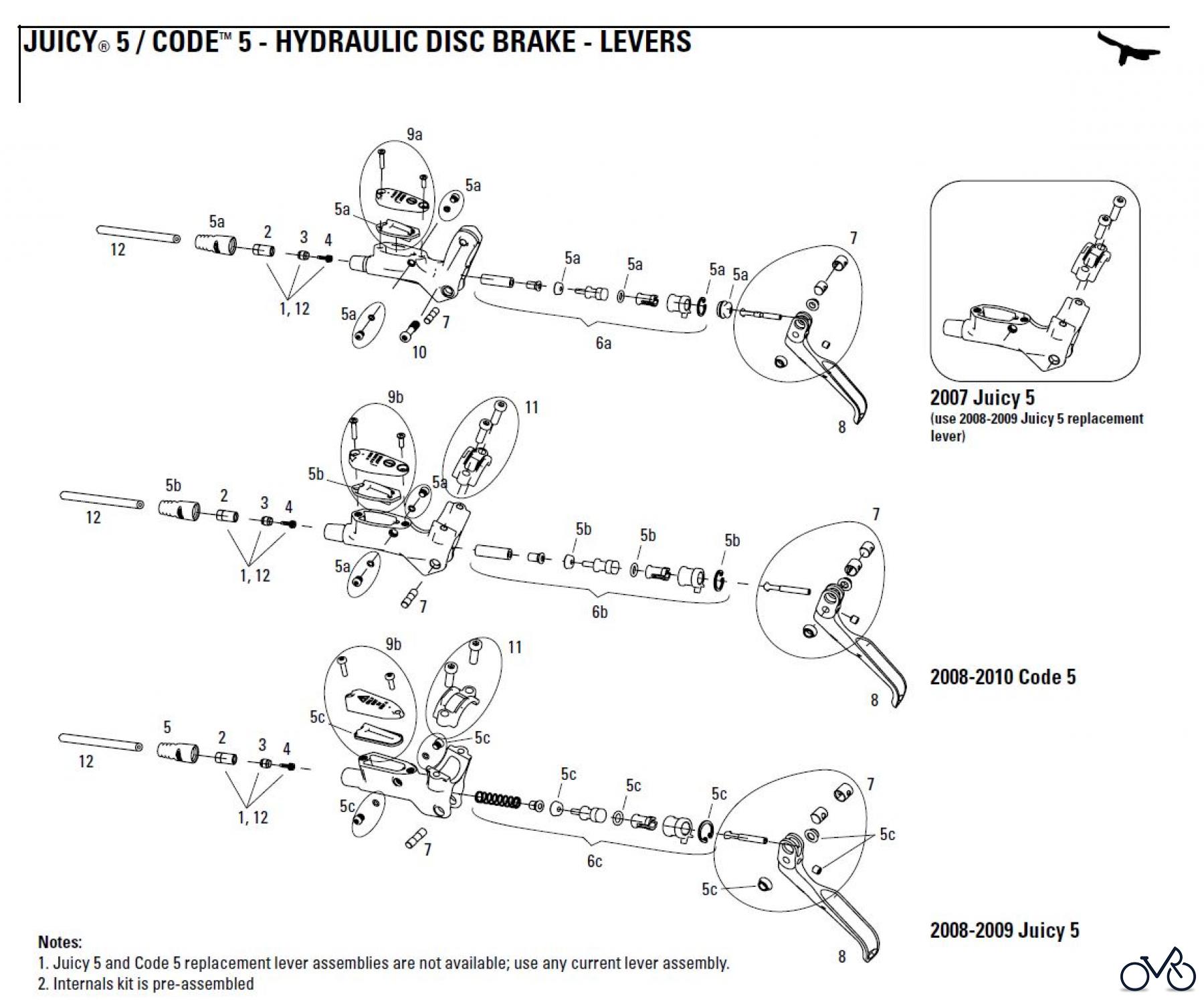 Sram avid HYDRAULIC DISC BRAKE - LEVERS JUICY® 5 / CODE™ 5 - HYDRAULIC DISC BRAKE - LEVERS