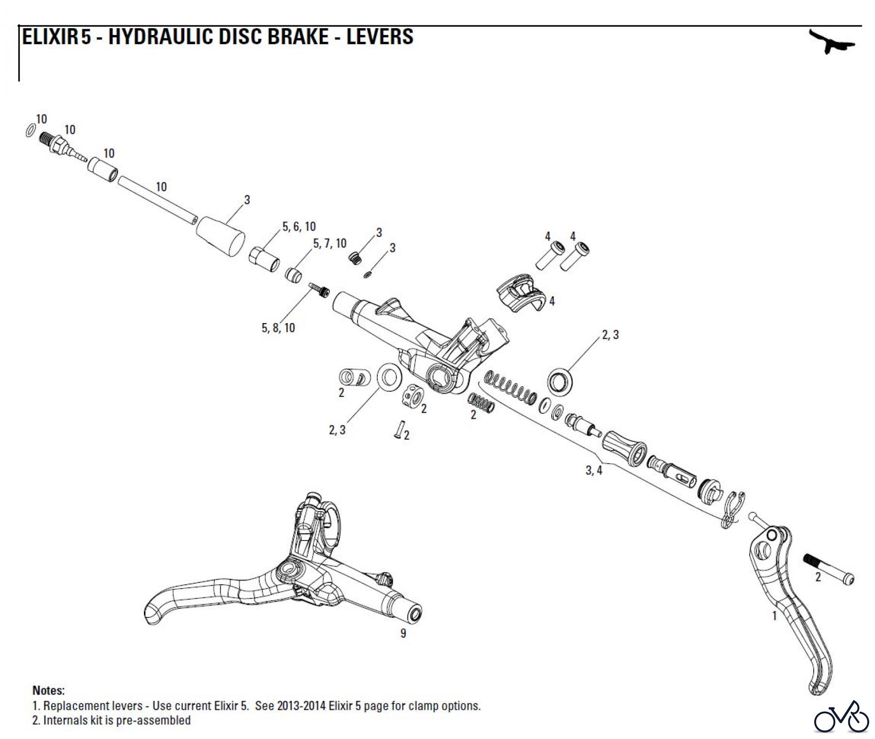 Sram avid HYDRAULIC DISC BRAKE - LEVERS ELIXIR 5 - HYDRAULIC DISC BRAKE - LEVERS