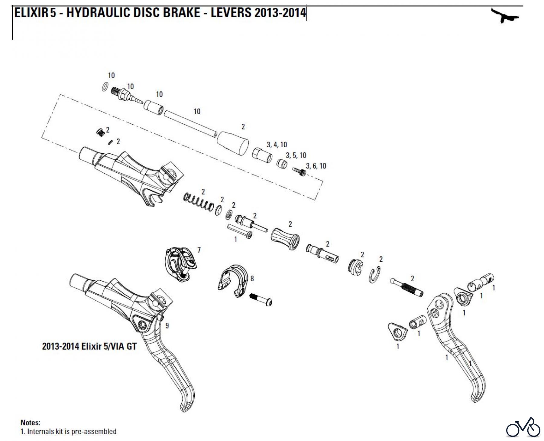 Sram avid HYDRAULIC DISC BRAKE - LEVERS ELIXIR 5 - HYDRAULIC DISC BRAKE - LEVERS 2013-2014
