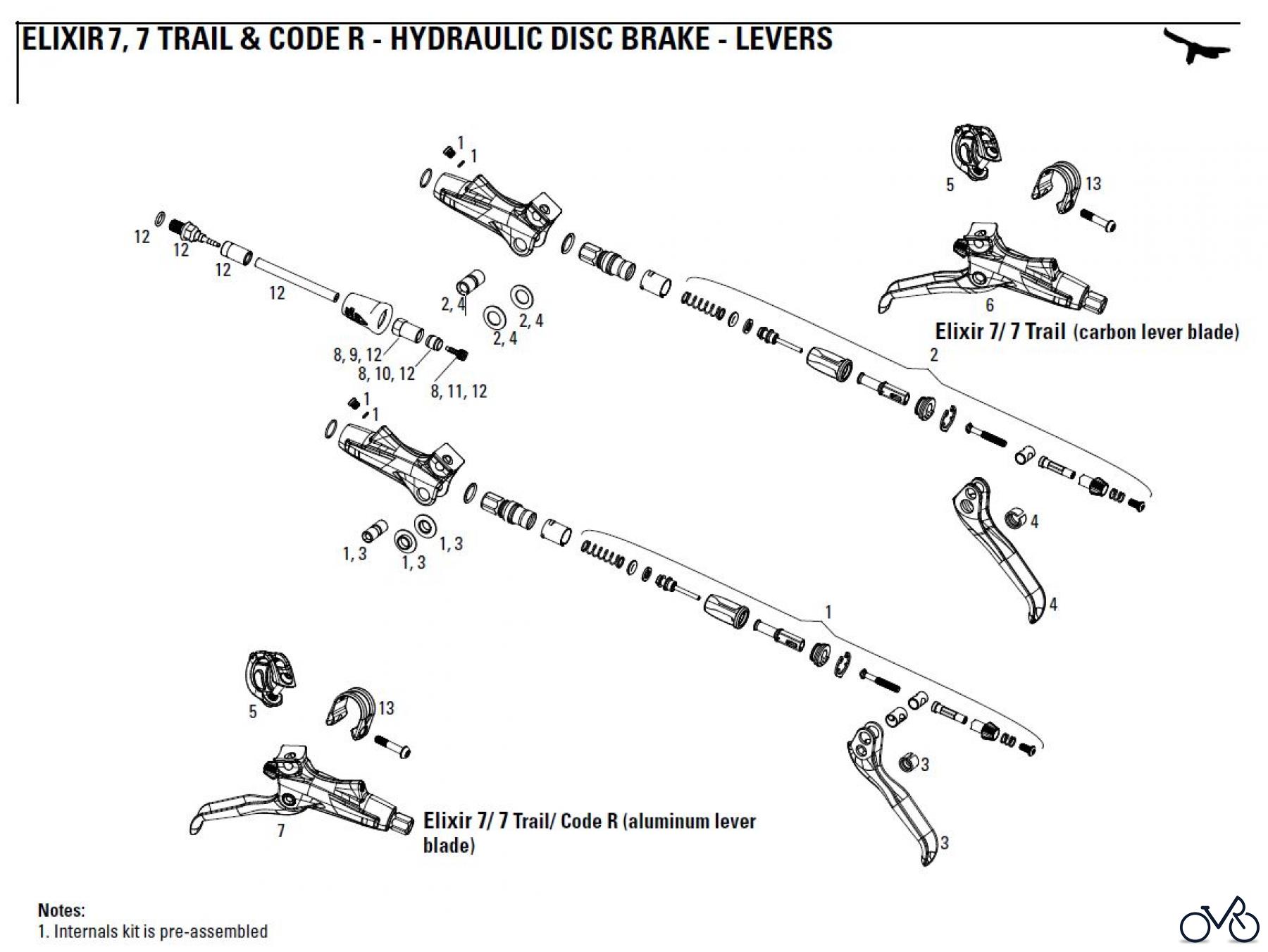 Sram avid HYDRAULIC DISC BRAKE - LEVERS ELIXIR 7, 7 TRAIL & CODE R - HYDRAULIC DISC BRAKE - LEVERS