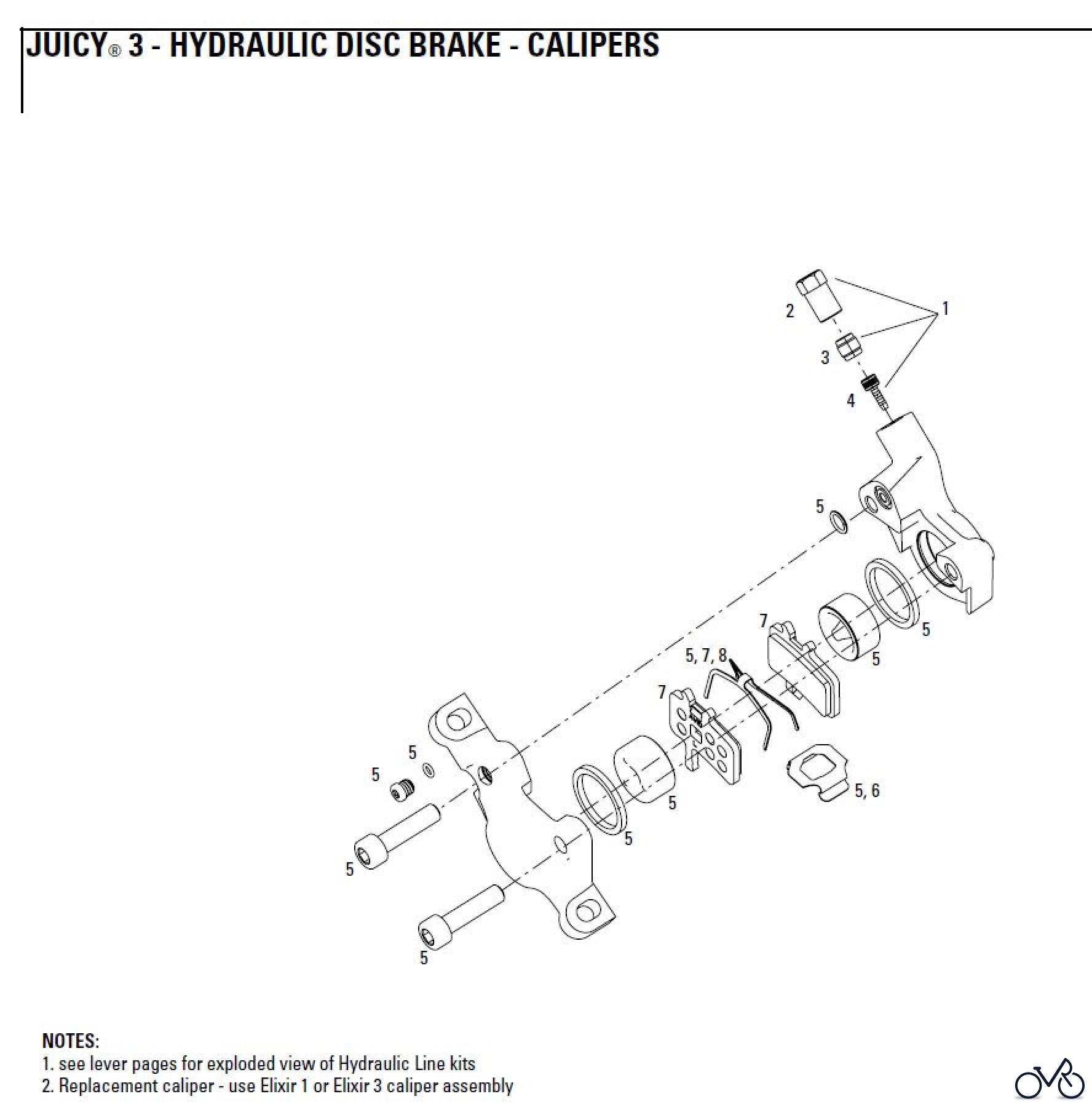 Sram avid HYDRAULIC DISC BRAKE - CALIPERS JUICY® 3 - HYDRAULIC DISC BRAKE - CALIPERS