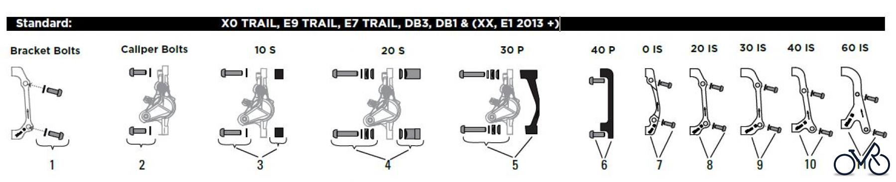 Sram avid BRACKETS & HARDWARE MOUNTING BRACKETS & TOWERS/SPACERS / HARDWARE Standard:X0 TRAIL, E9 TRAIL, E7 TRAIL, DB3, DB1 & (XX, E1 2013 +)