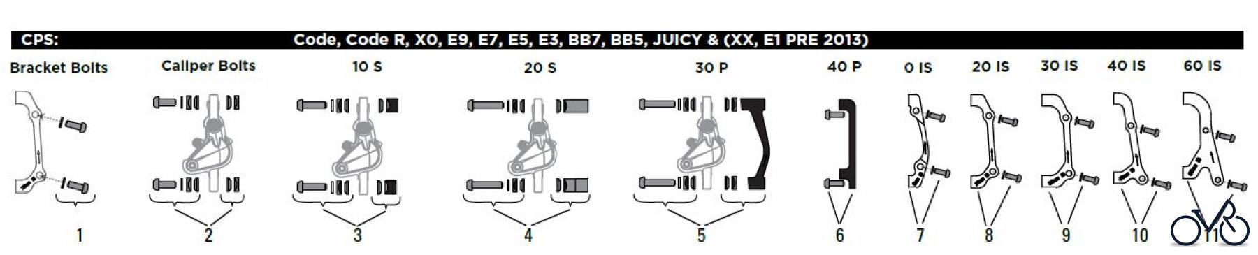 Sram avid BRACKETS & HARDWARE MOUNTING BRACKETS & TOWERS/SPACERS / HARDWARE CPS: Code, Code R, X0, E9, E7, E5, E3, BB7, BB5, JUICY & (XX, E1 PRE 2013)