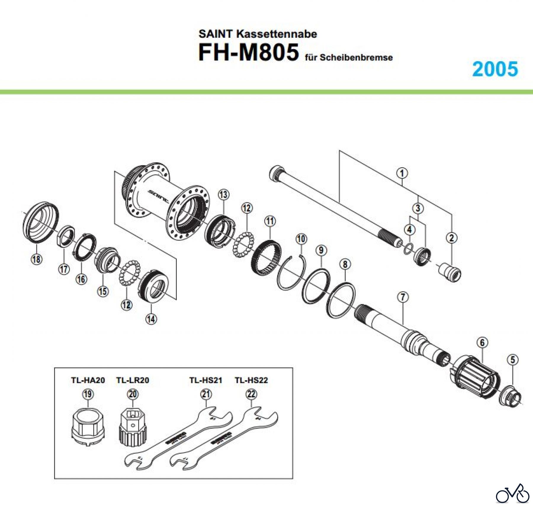Shimano FH Free Hub - Freilaufnabe FH-M805 SAINT Kassettennabe