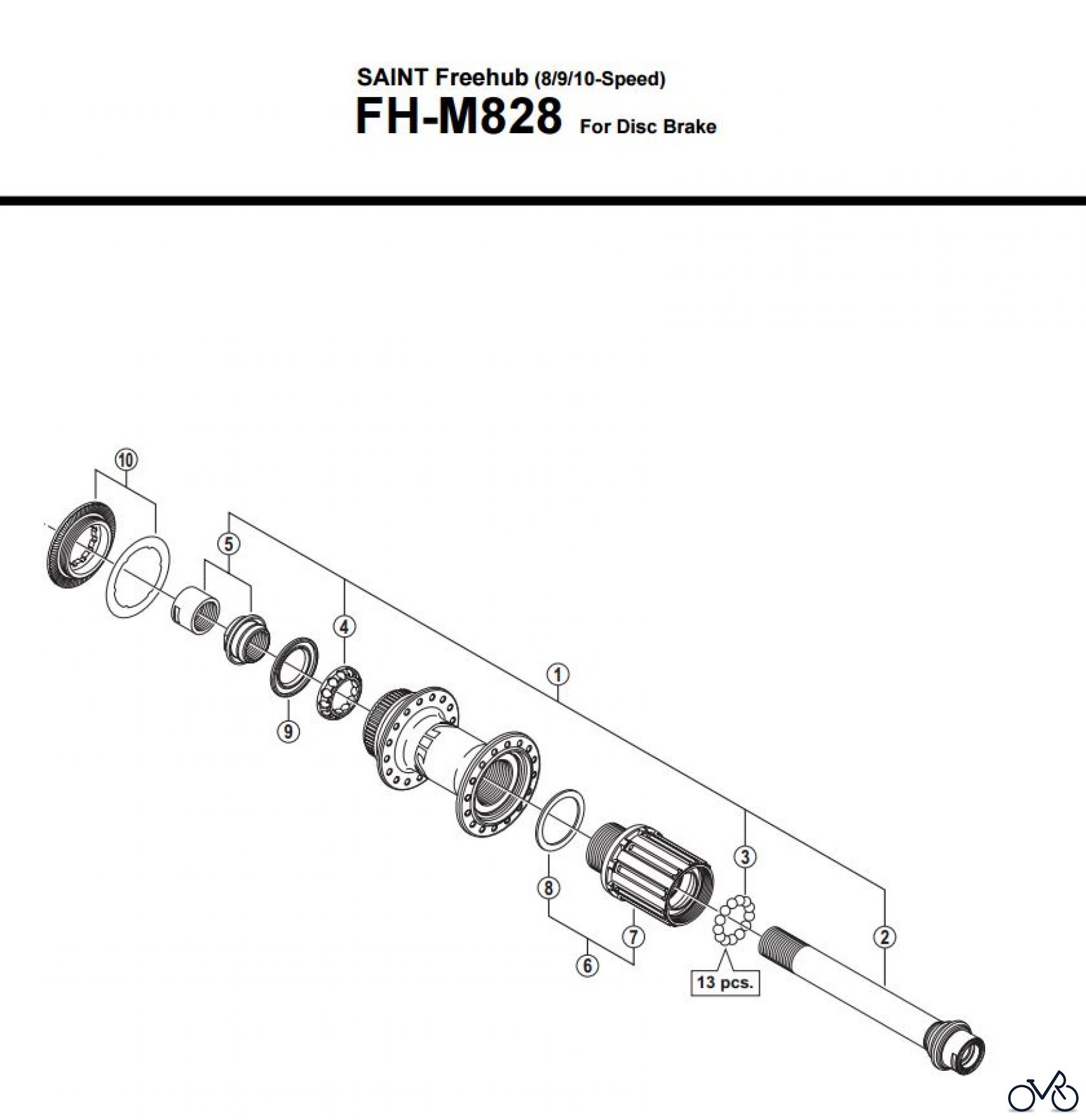Shimano FH Free Hub - Freilaufnabe FH-M828 SAINT Freehub (8/9/10-Speed)