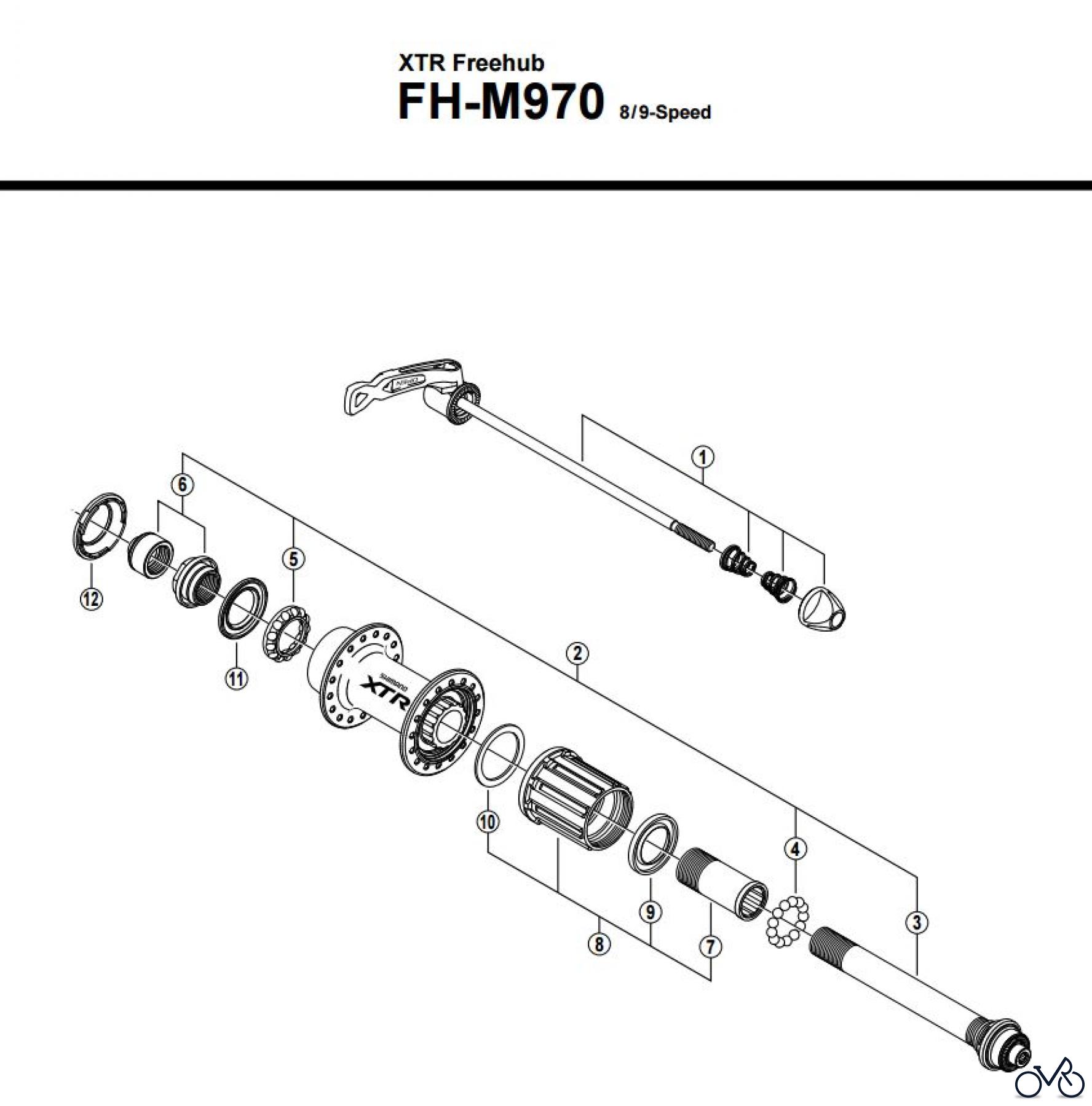 Shimano FH Free Hub - Freilaufnabe FH-M970 -12546