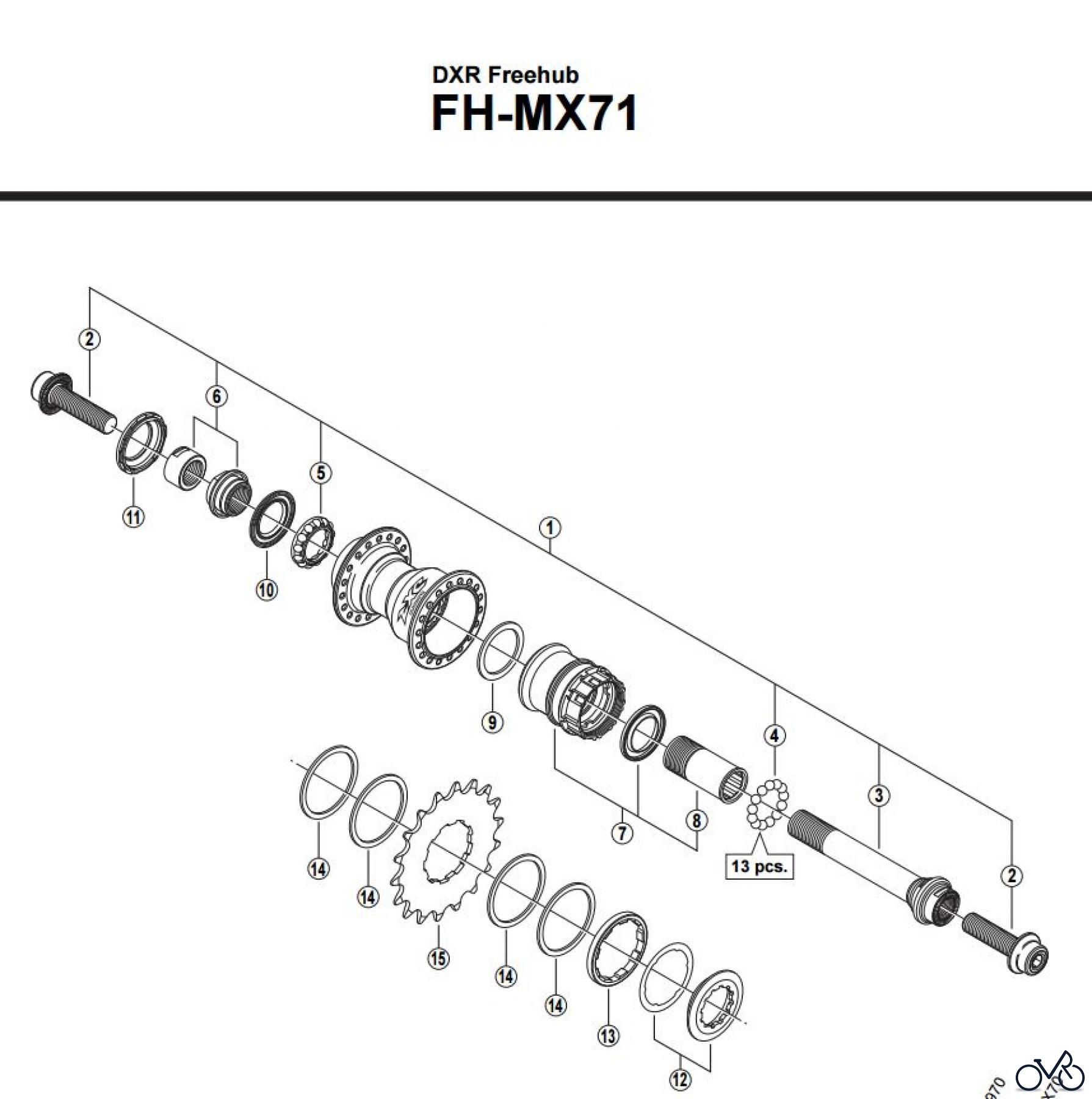 Shimano FH Free Hub - Freilaufnabe FH-MX71 -2955