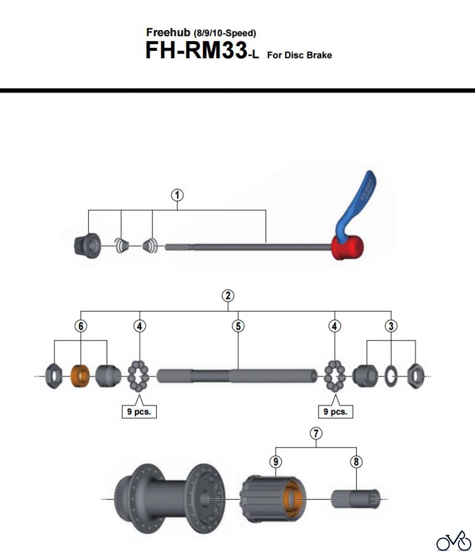 Shimano FH Free Hub - Freilaufnabe FH-RM33- 3650 Freehub (8/9/10-Speed)