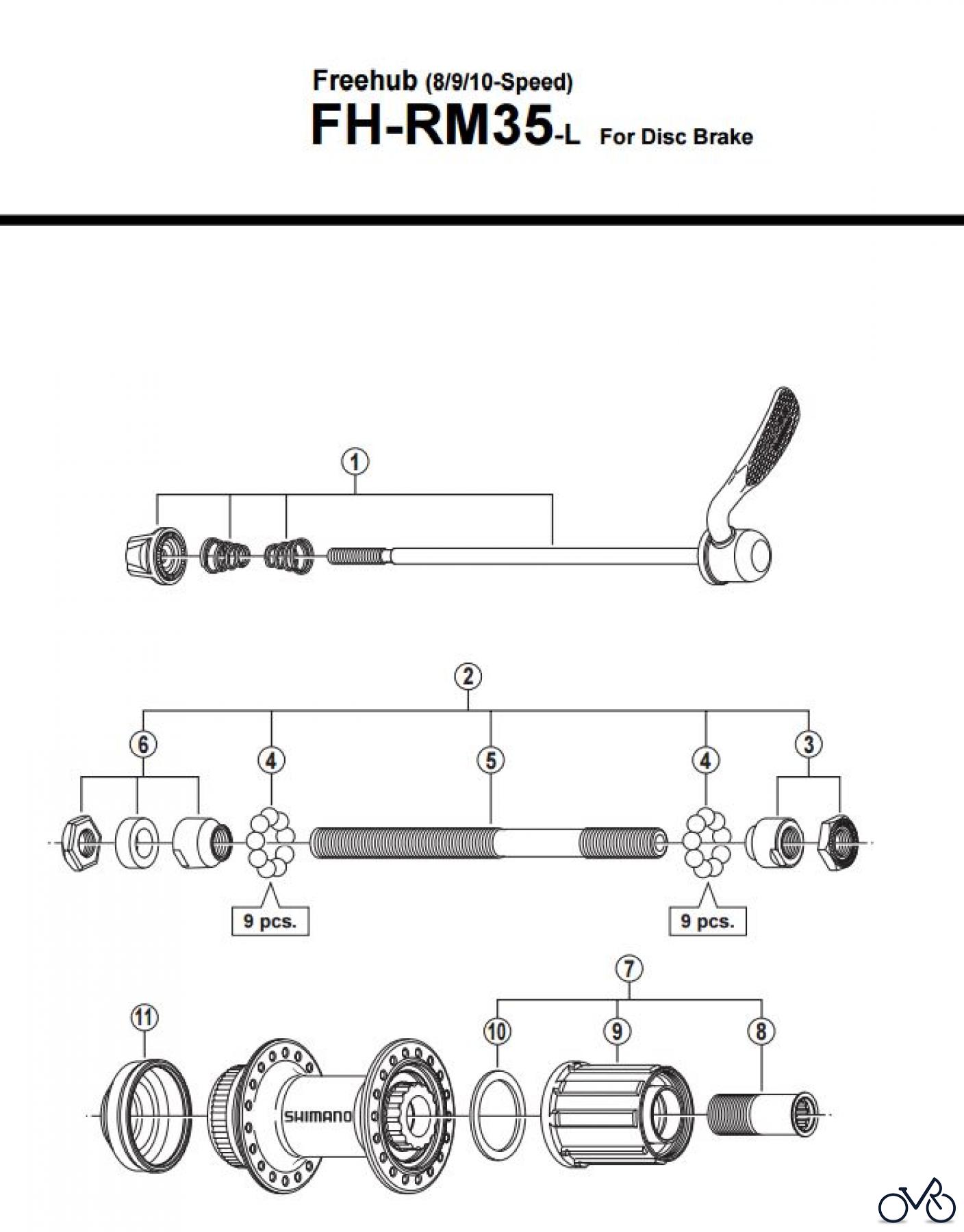 Shimano FH Free Hub - Freilaufnabe FH-RM35 Freehub (8/9/10-Speed)