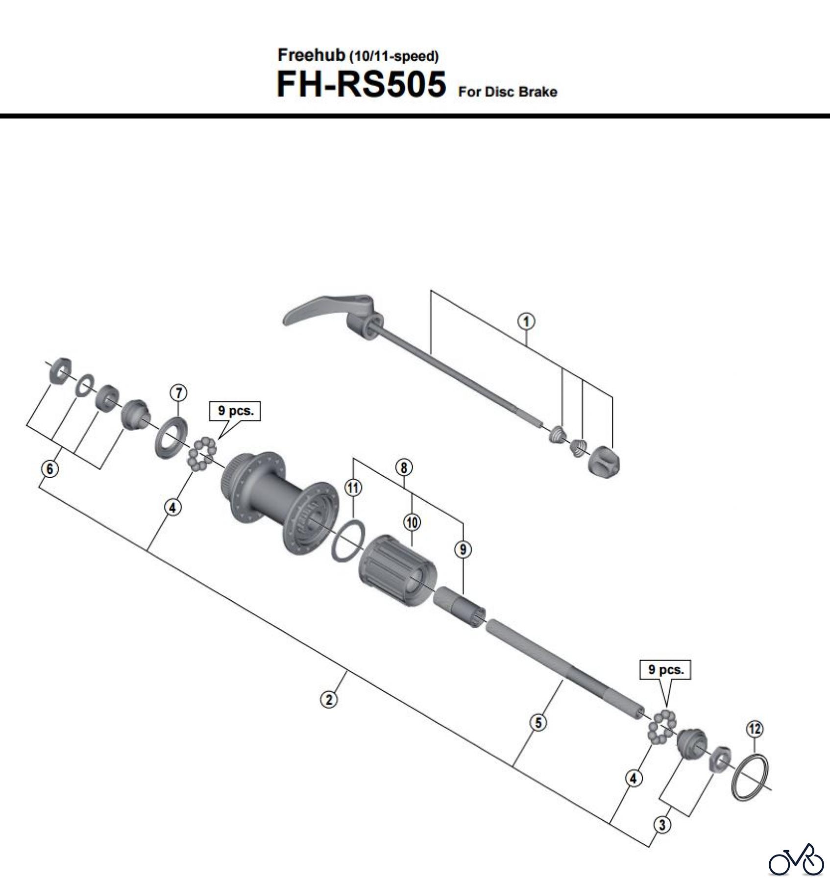 Shimano FH Free Hub - Freilaufnabe FH-RS505