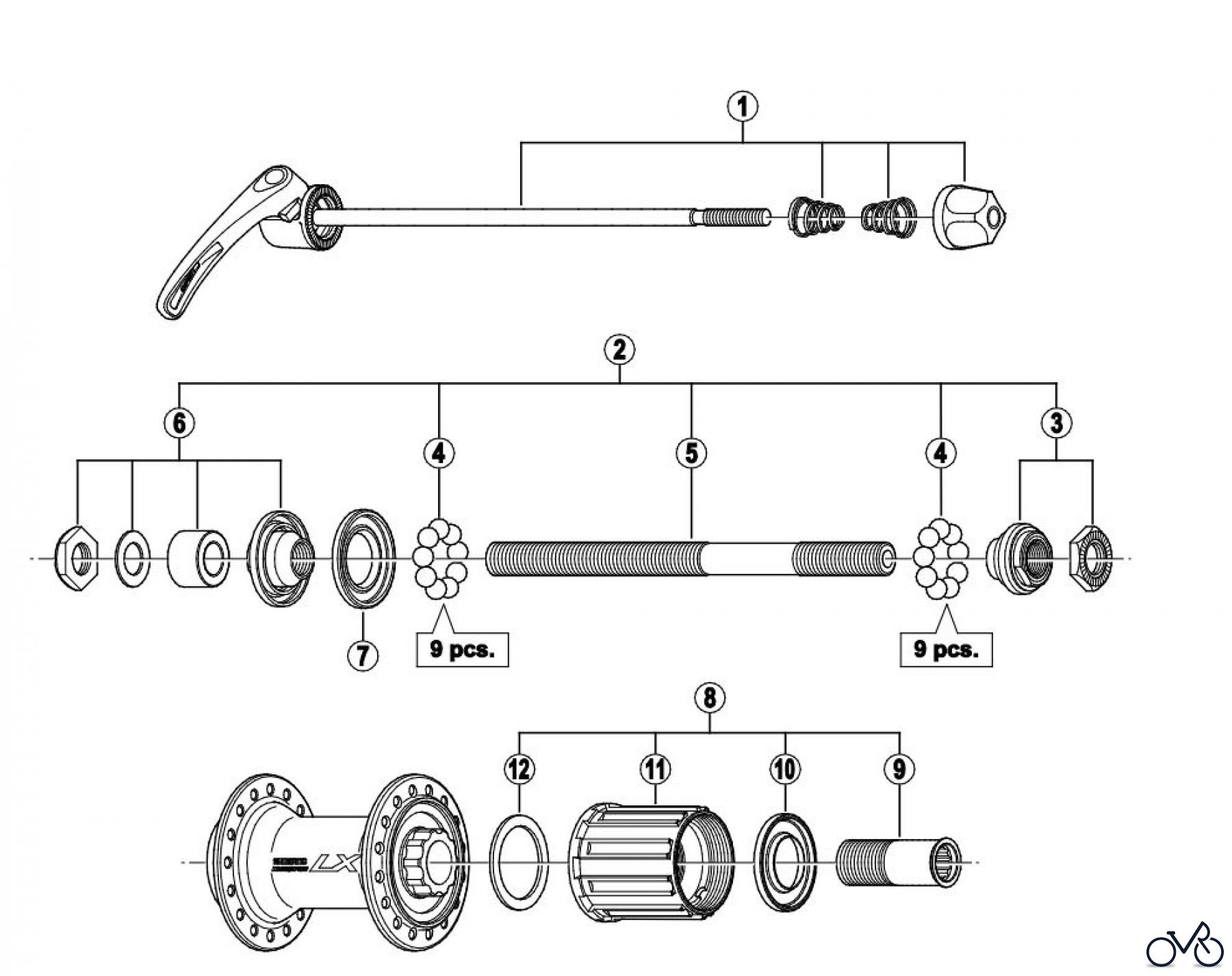 Shimano FH Free Hub - Freilaufnabe FH-T670 DEORE LX Freehub 8/9/10-Speed