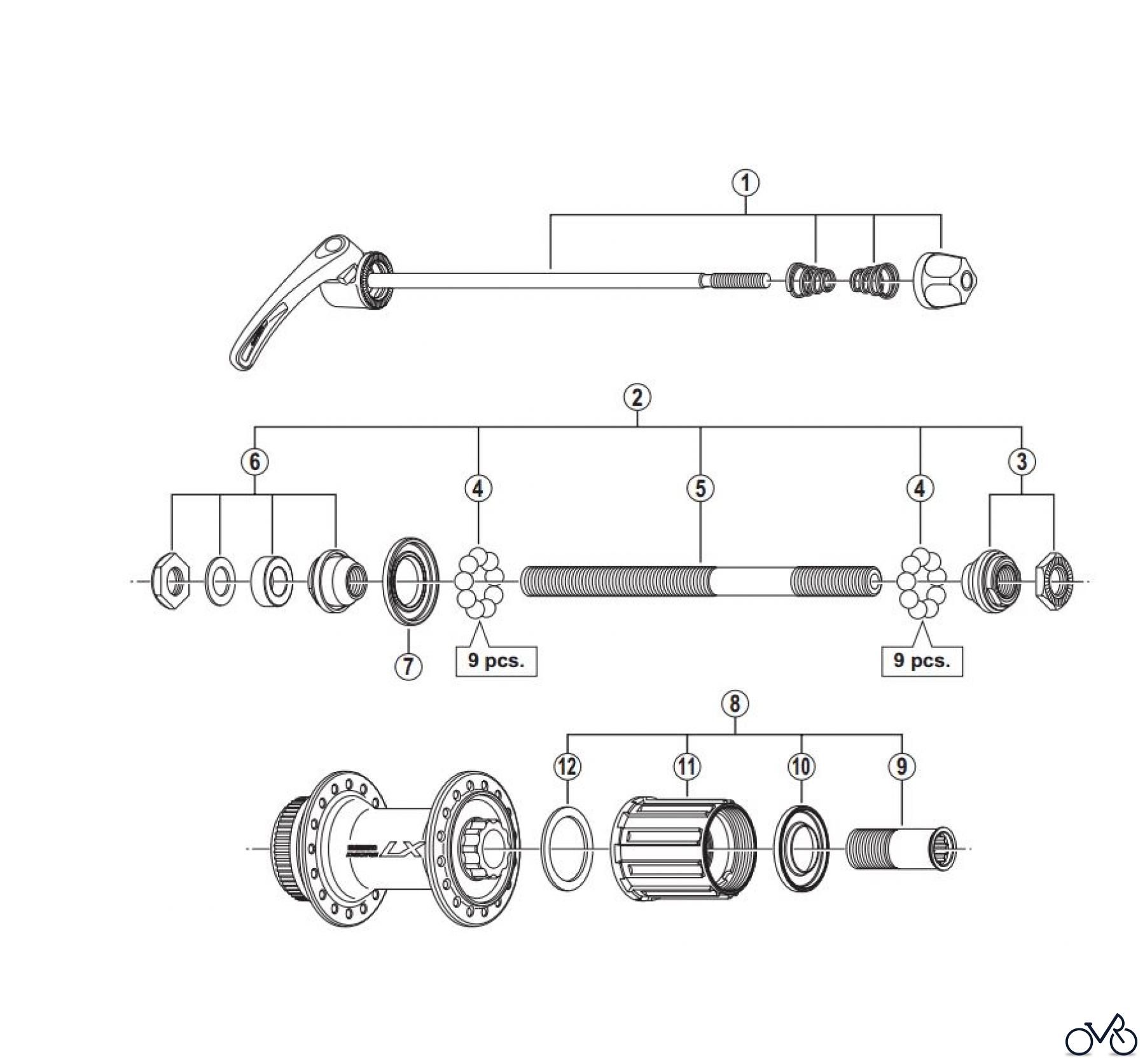 Shimano FH Free Hub - Freilaufnabe FH-T675 DEORE LX Freehub (8/9/10-Speed)