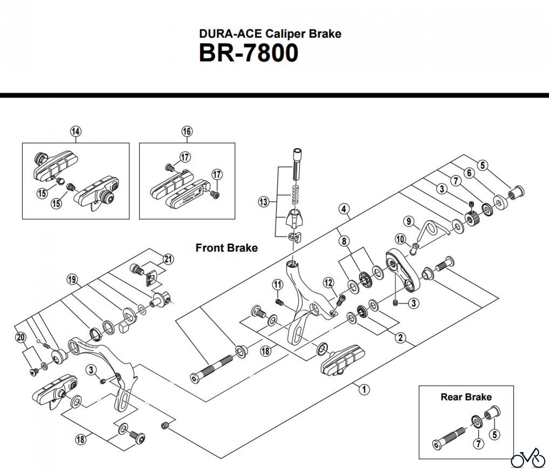 Shimano BR Brake - Bremse BR-7800 -2249A DURA-ACE Caliper Brake