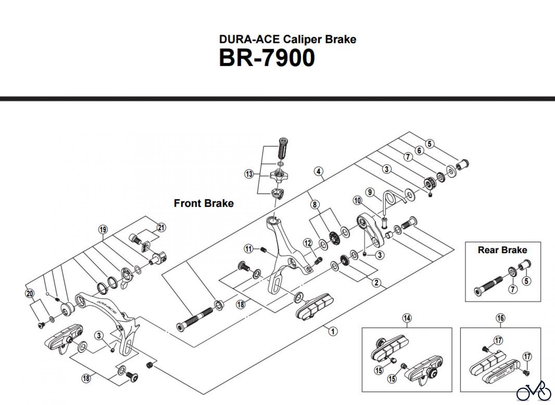 Shimano BR Brake - Bremse BR-7900 -2868 DURA-ACE Caliper Brake
