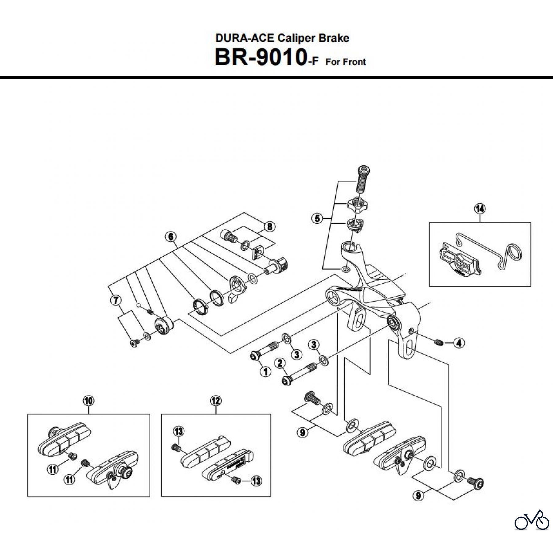 Shimano BR Brake - Bremse BR-9010-F -3461B DURA-ACE Caliper Brake For Front